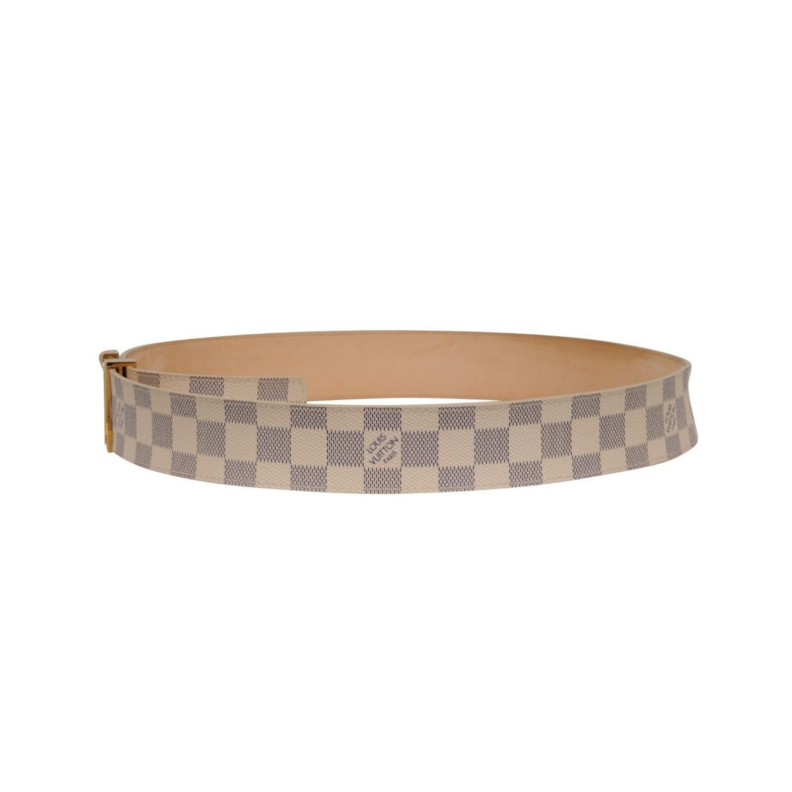 Louis Vuitton Damier Azur Initials Belt 40MM 90 36 Cream Size 36 - 4 Thumbnail