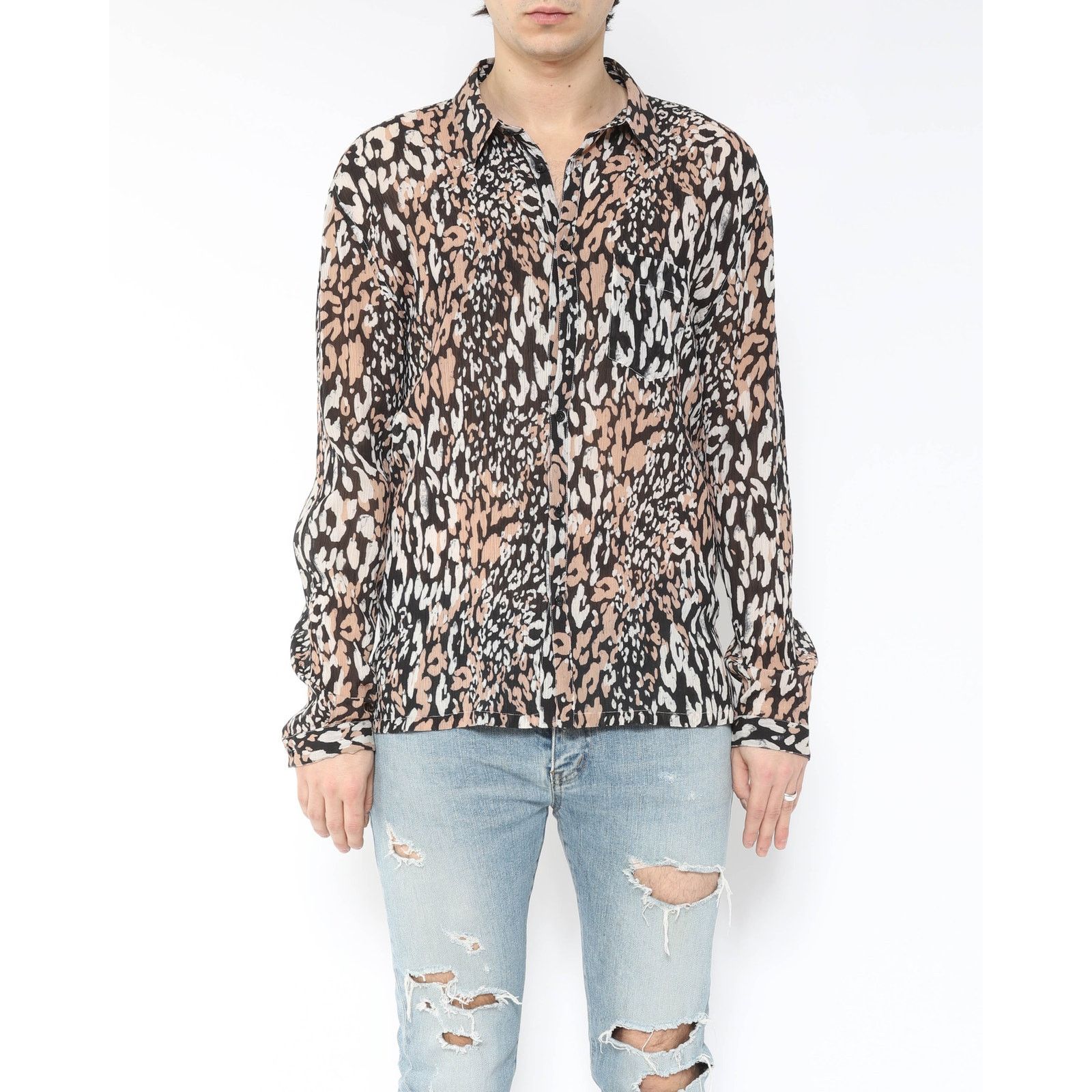Saint Laurent Paris Leo Silk Shirt Size US XS / EU 42 / 0 - 6 Thumbnail