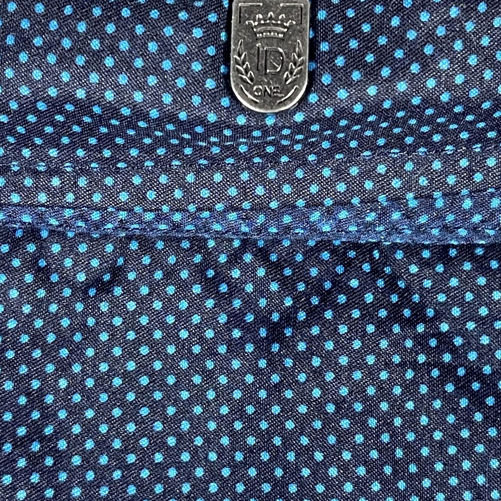 Vintage 17 One Shirt Mens 2XL Blue Polka Dot Short Sleeve Button Casual Pocket Size US XXL / EU 58 / 5 - 4 Thumbnail