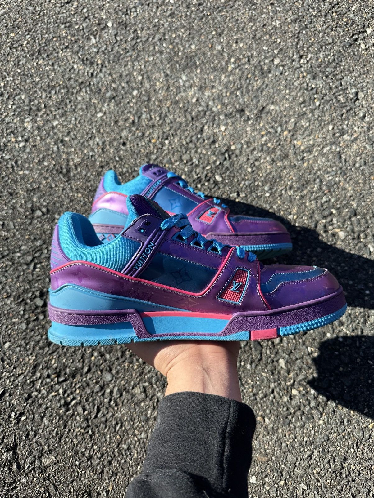 Louis Vuitton Louis Vuitton Trainer Purple Teal Metallic Size US 9.5 / EU 42-43 - 12 Thumbnail