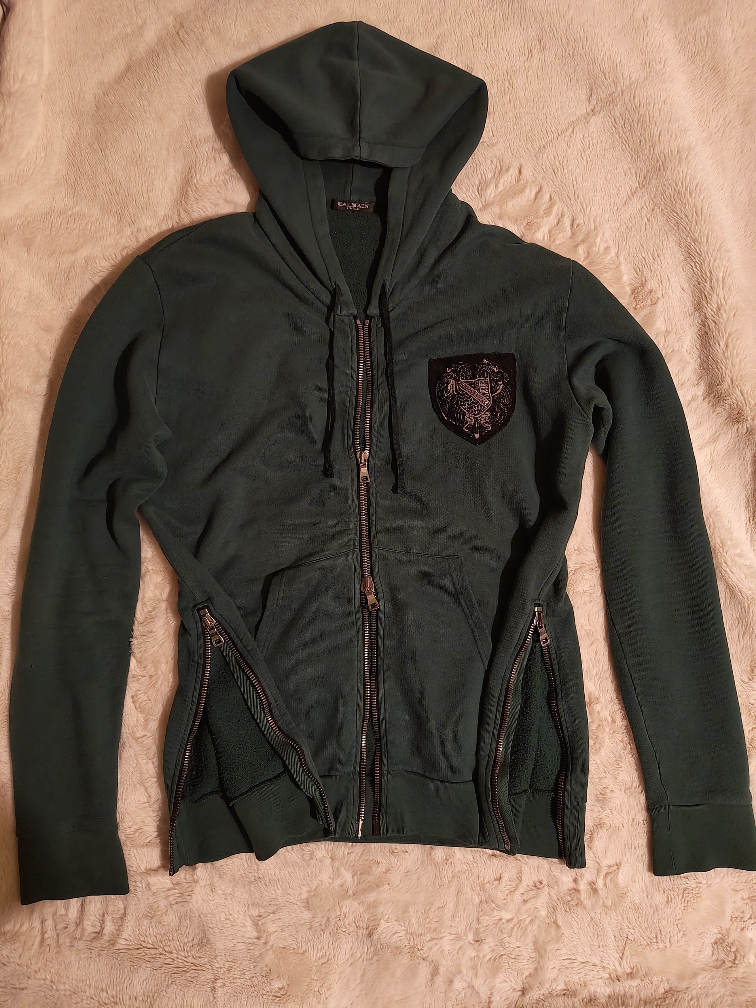Balmain Balmain 2010 Christophe Decarnin Crest Zip Hoodie Size US L / EU 52-54 / 3 - 3 Thumbnail