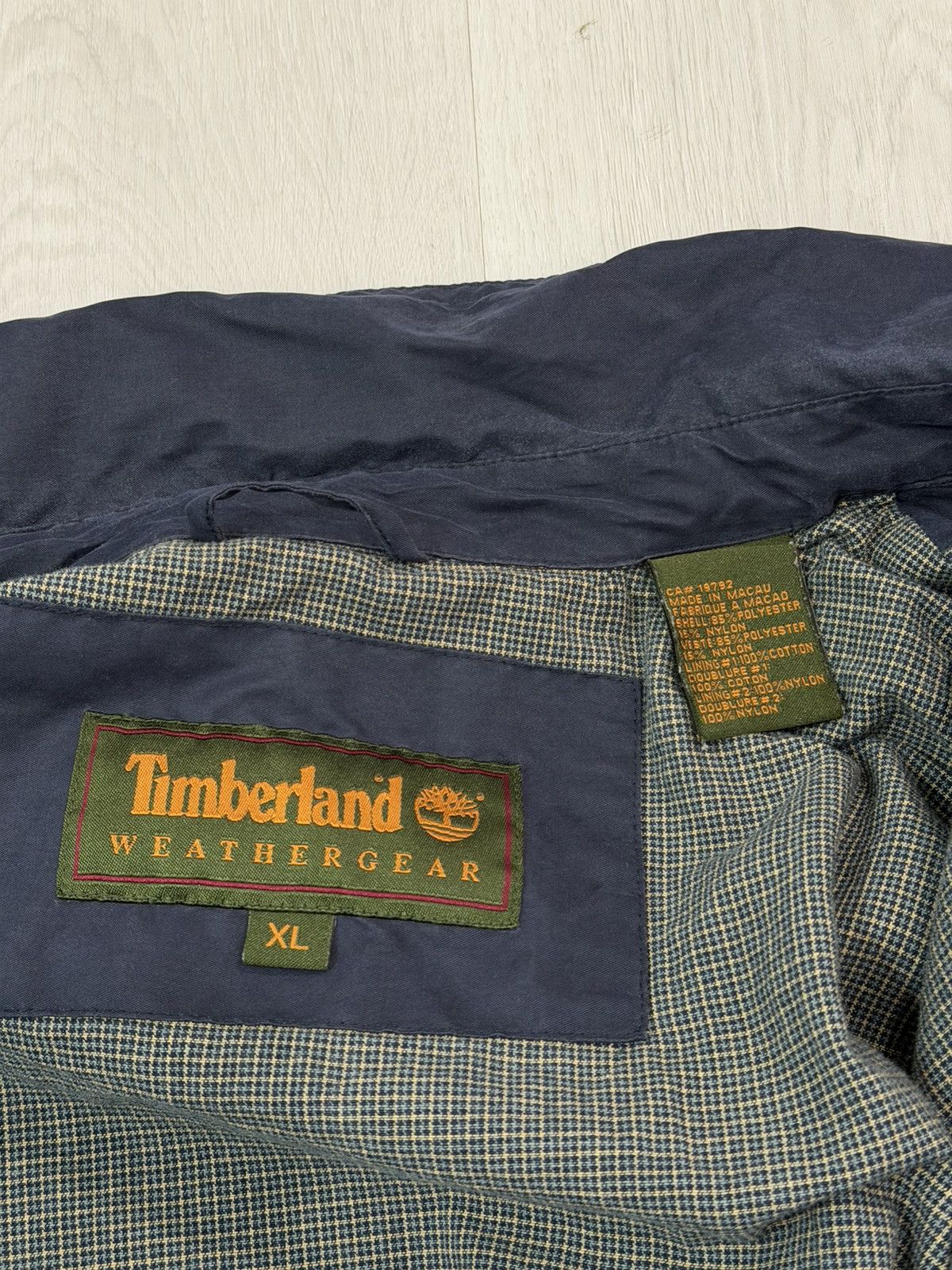 Timberland Vintage 90s Timberland Weathergear DarkBlue Bomber Jacket XL Size US XL / EU 56 / 4 - 5 Thumbnail
