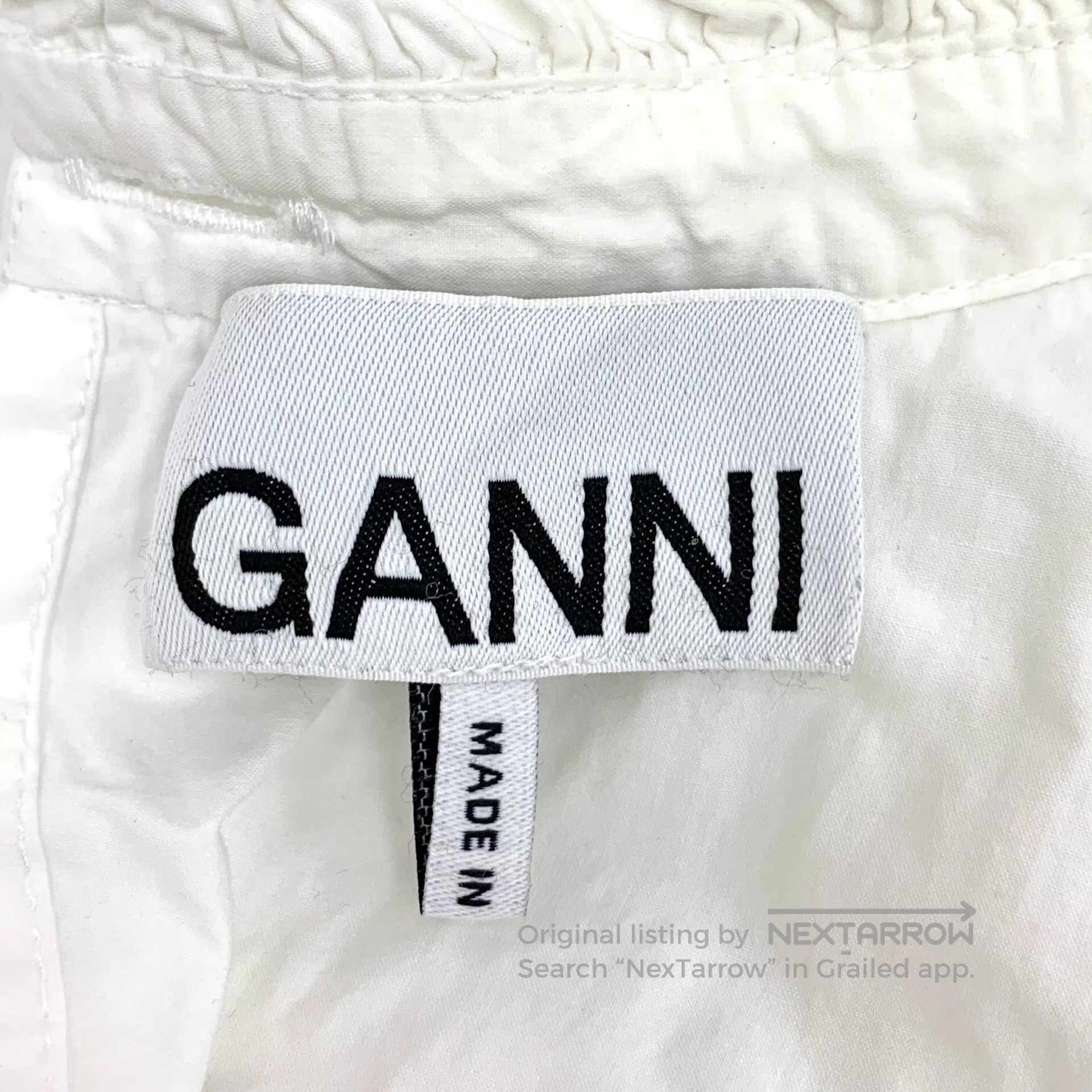 Ganni Ganni White lace design cotton long sleeve shirt| Size XS / US 0-2 / IT 36-38 - 5 Thumbnail