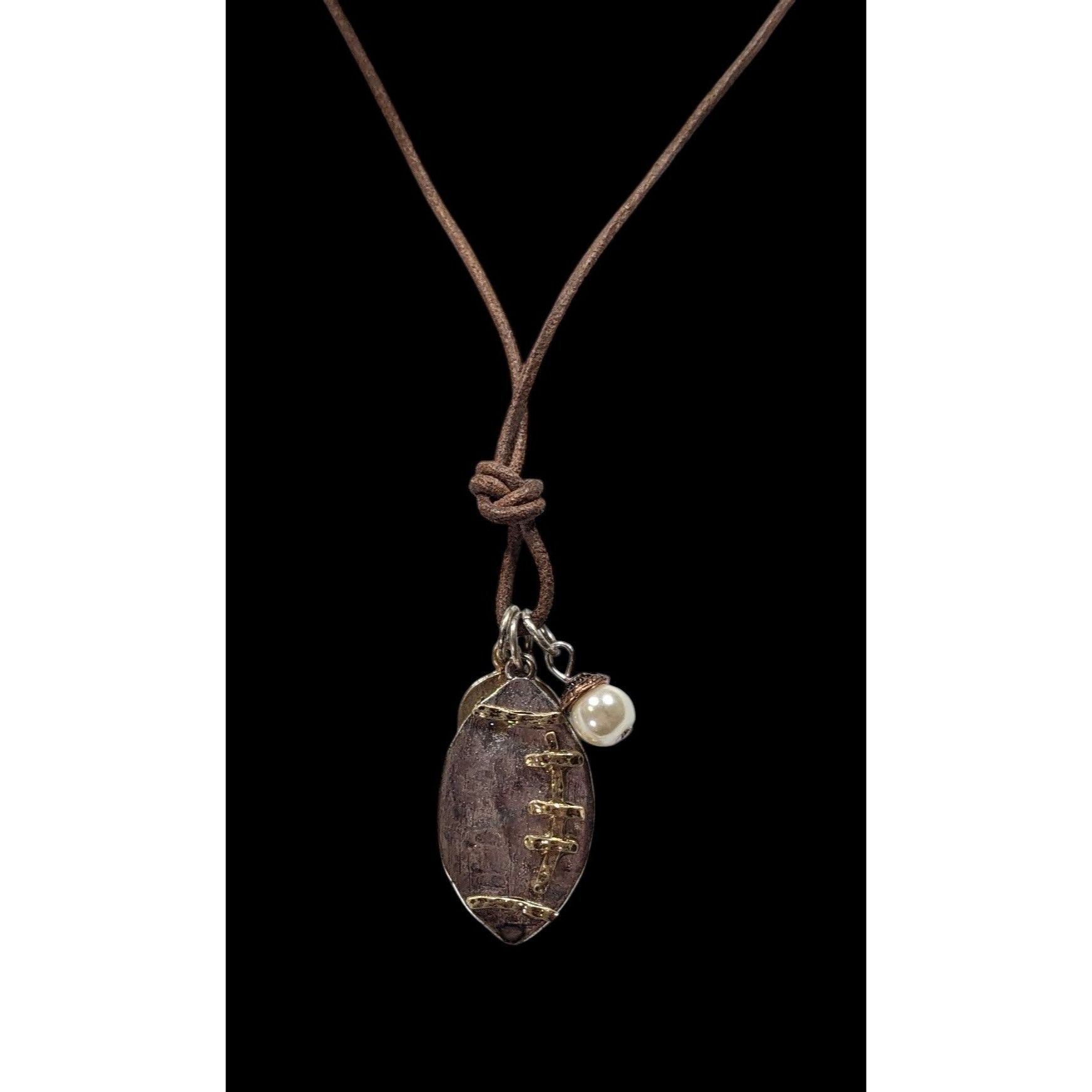 Other Crave Football Metallic Pendant Necklace With Charm Accents Size ONE SIZE - 2 Thumbnail