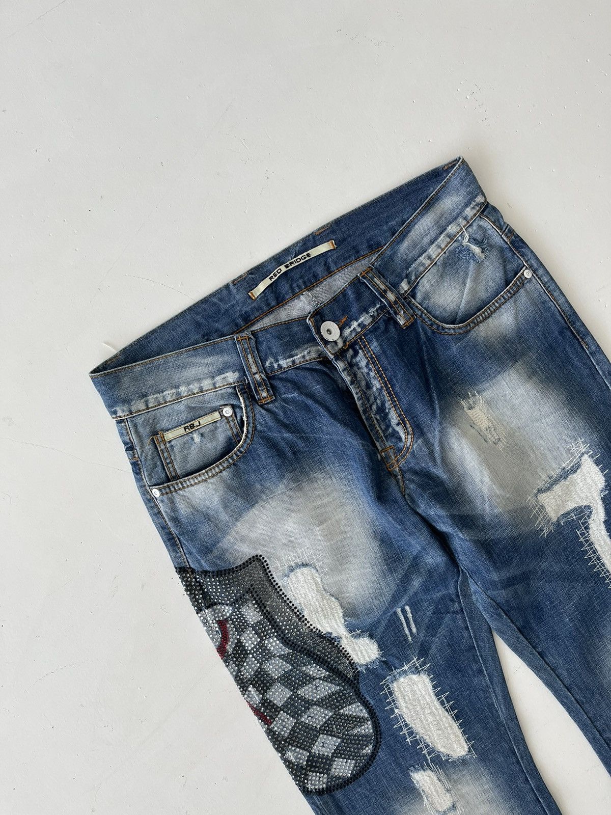 If Six Was Nine Vintage distressed Japanese jeans Musidor Rolling Stones y2k Size US 34 / EU 50 - 4 Thumbnail