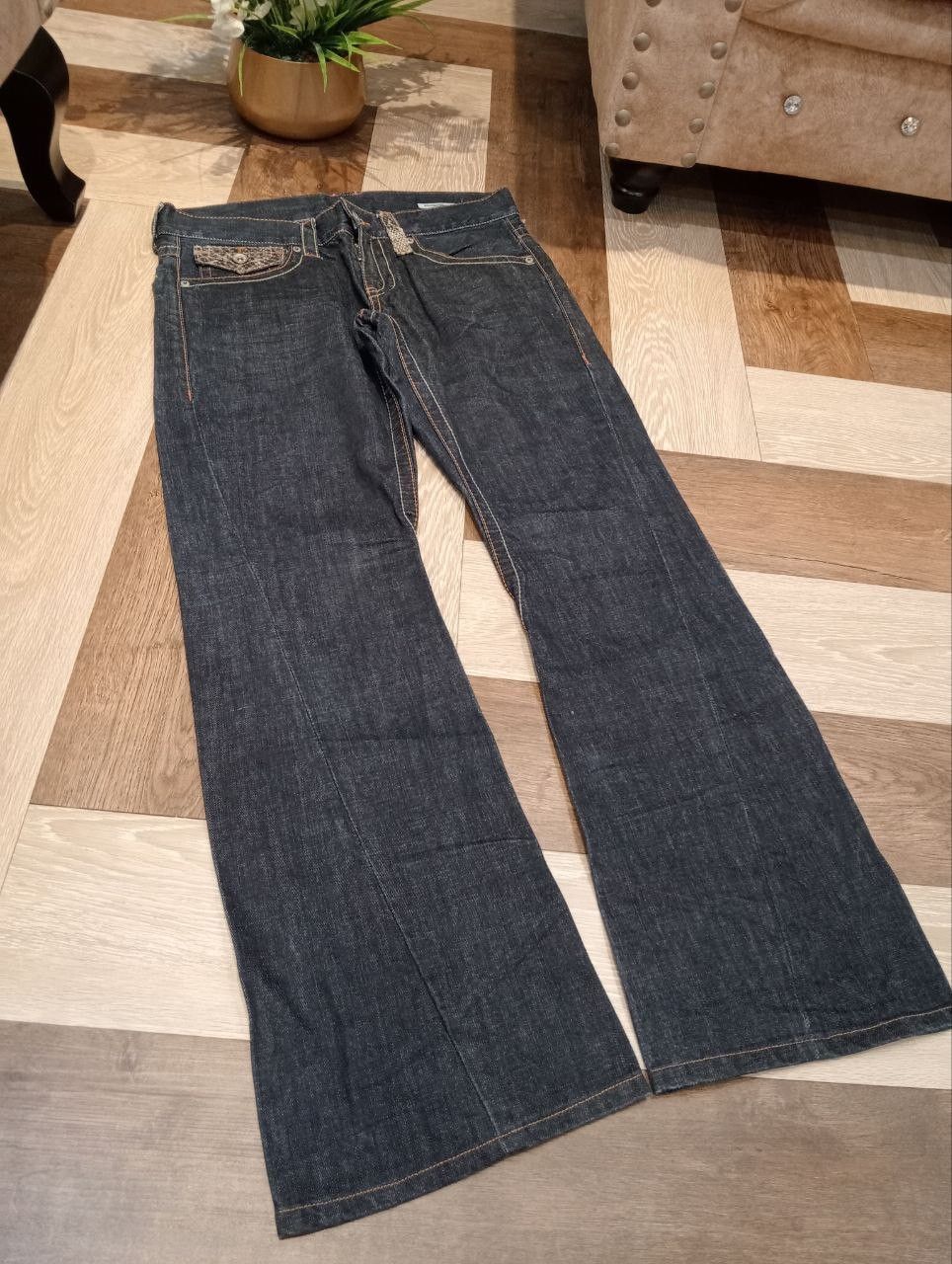 semanticdesign SEMANTIC DESIGN JAPAN INDIGO DENIM FLARED PANTS Size US 34 / EU 50 - 3 Thumbnail
