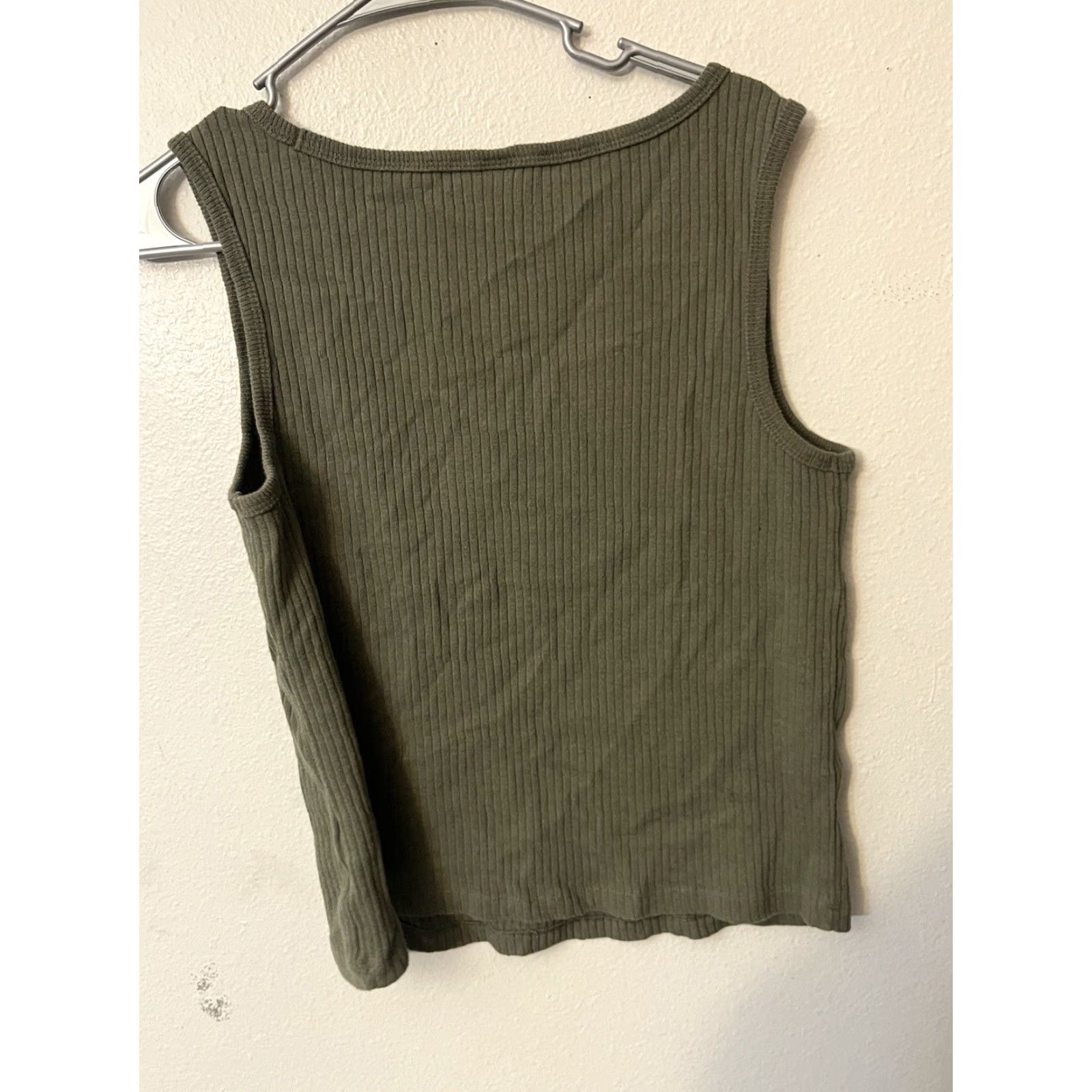 Old Navy Old Navy Tank Top Extra Large Green V-Neck Cotton Women Size XL / US 12-14 / IT 48-50 - 3 Thumbnail