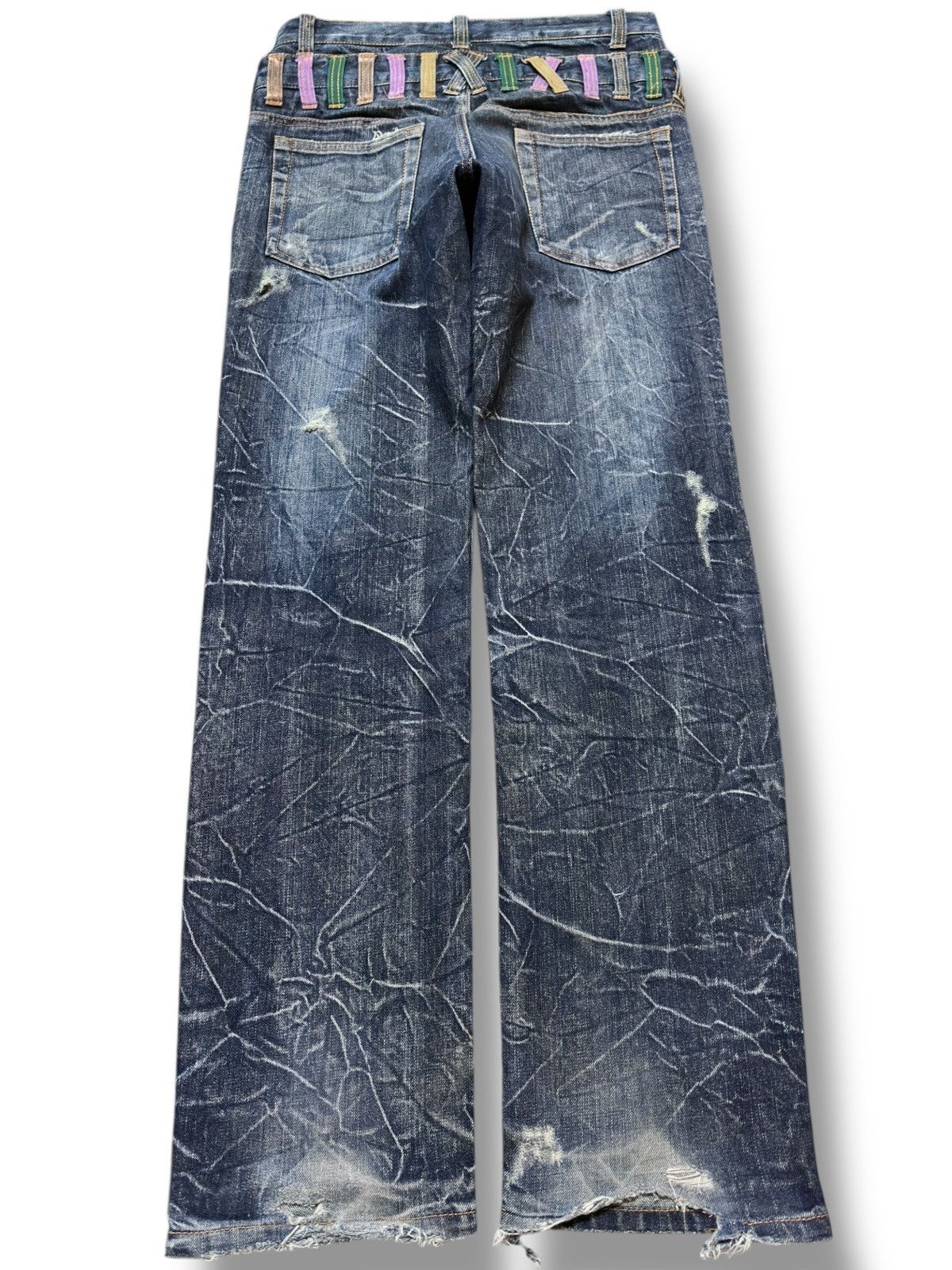 Le Grande Bleu (L.G.B.) Vintage Nylaus Clothing Double Waist Grunge Denim Size US 31 - 5 Thumbnail