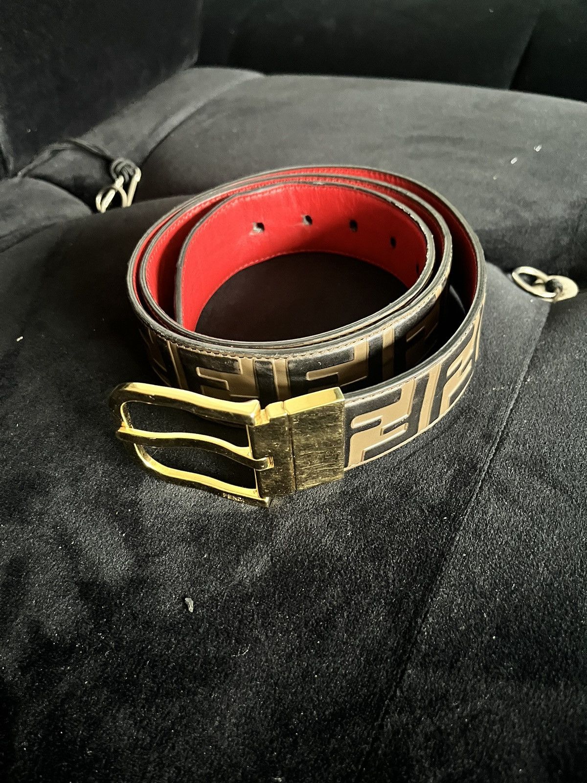 Fendi FENDI BROWN MONOGRAM BELT SZ 36-38 Size 36 - 9 Thumbnail