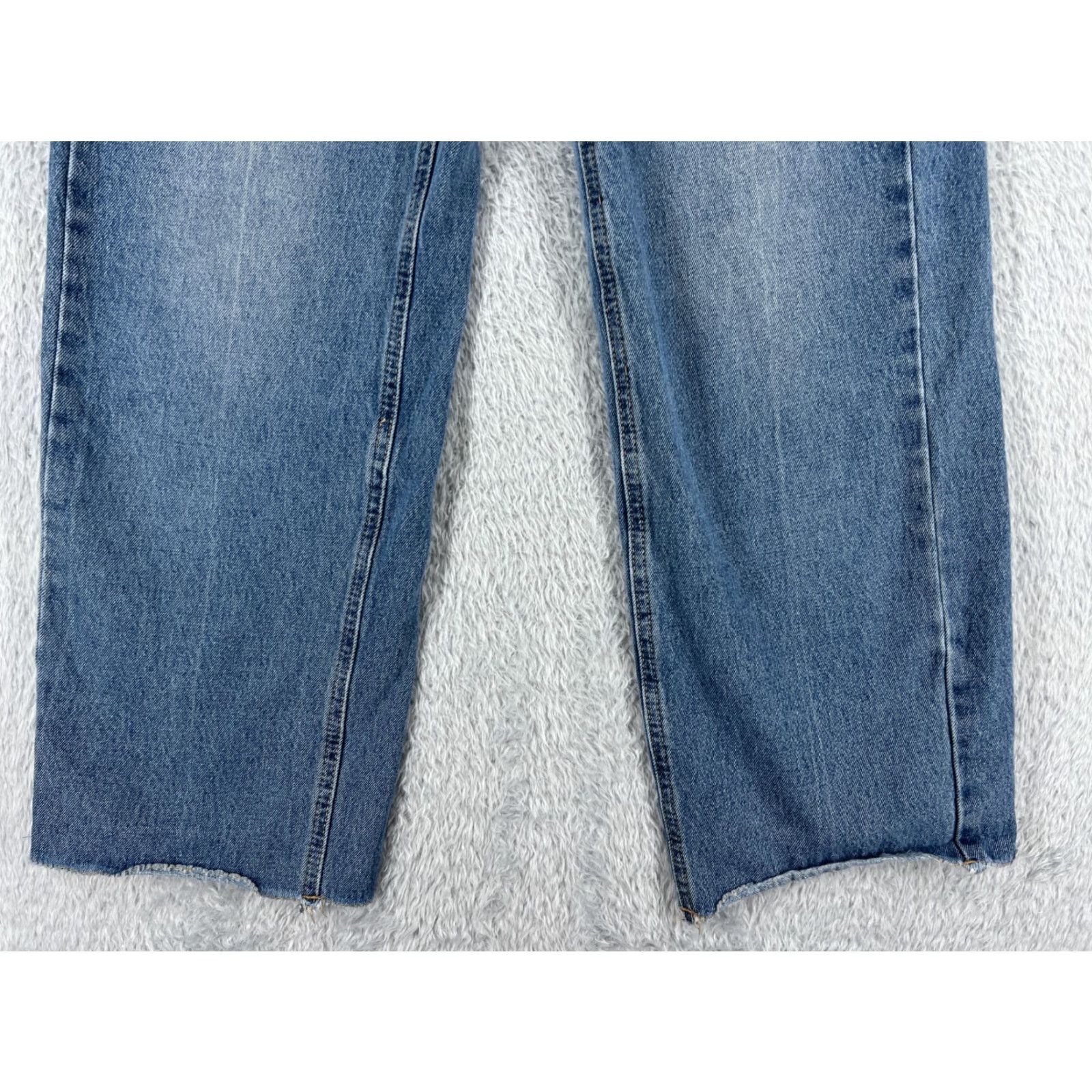 Vintage Dazy Jeans Womens 24 Blue Denim Jeans Straight Wide Leg Cotton Blend 24x26 Vintage No 5-Pocket Regular High Rise Blue Marine Pattern 90s Mens Women Size 42" / US 20 - 2 Thumbnail