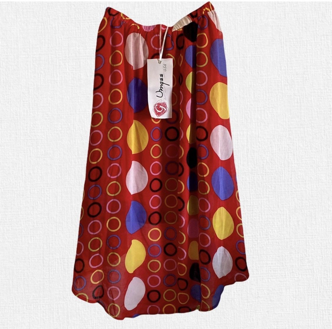 Other RED MULTI COLOR POLKA DOT HIGH LOW KNEE LENGTH SKIRT SZ S Size 26" / US 2 / IT 38 - 6 Thumbnail