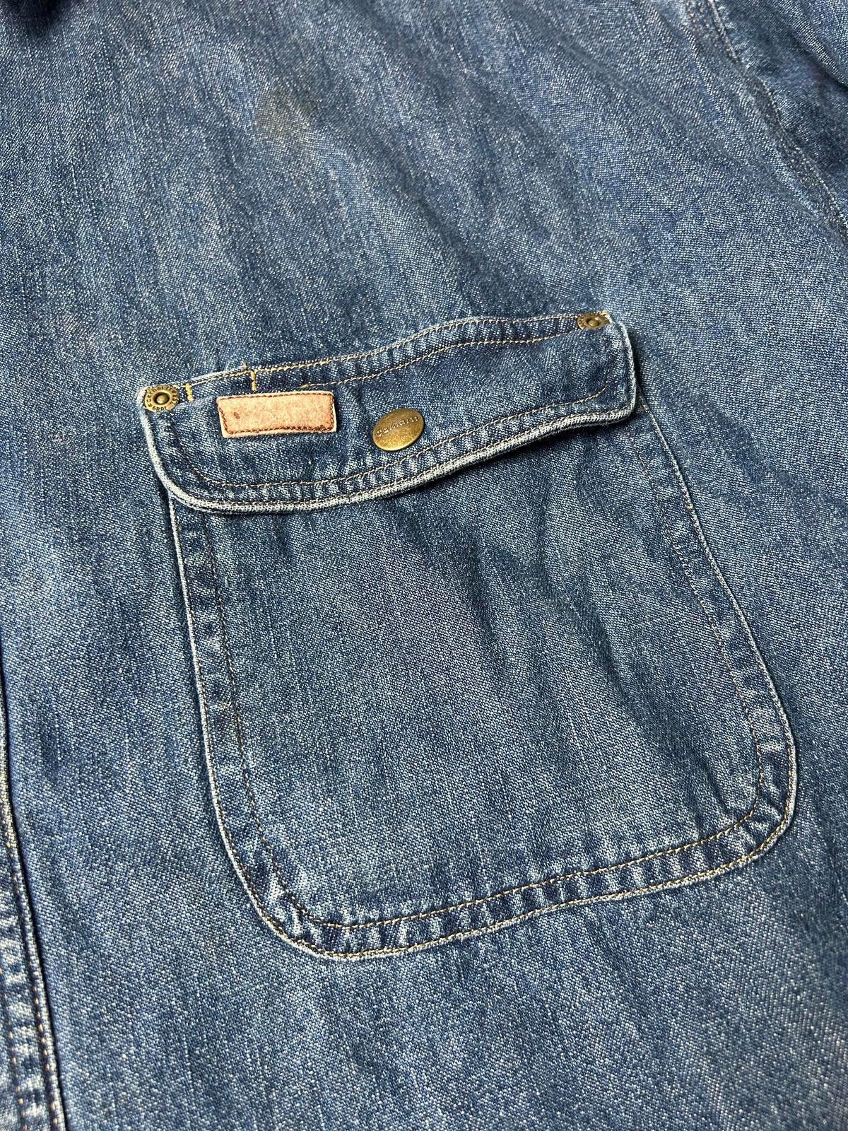 Carhartt Carhartt Denim Fleece Lined Pocket Overshirt Heavyweight Size US XL / EU 56 / 4 - 3 Thumbnail