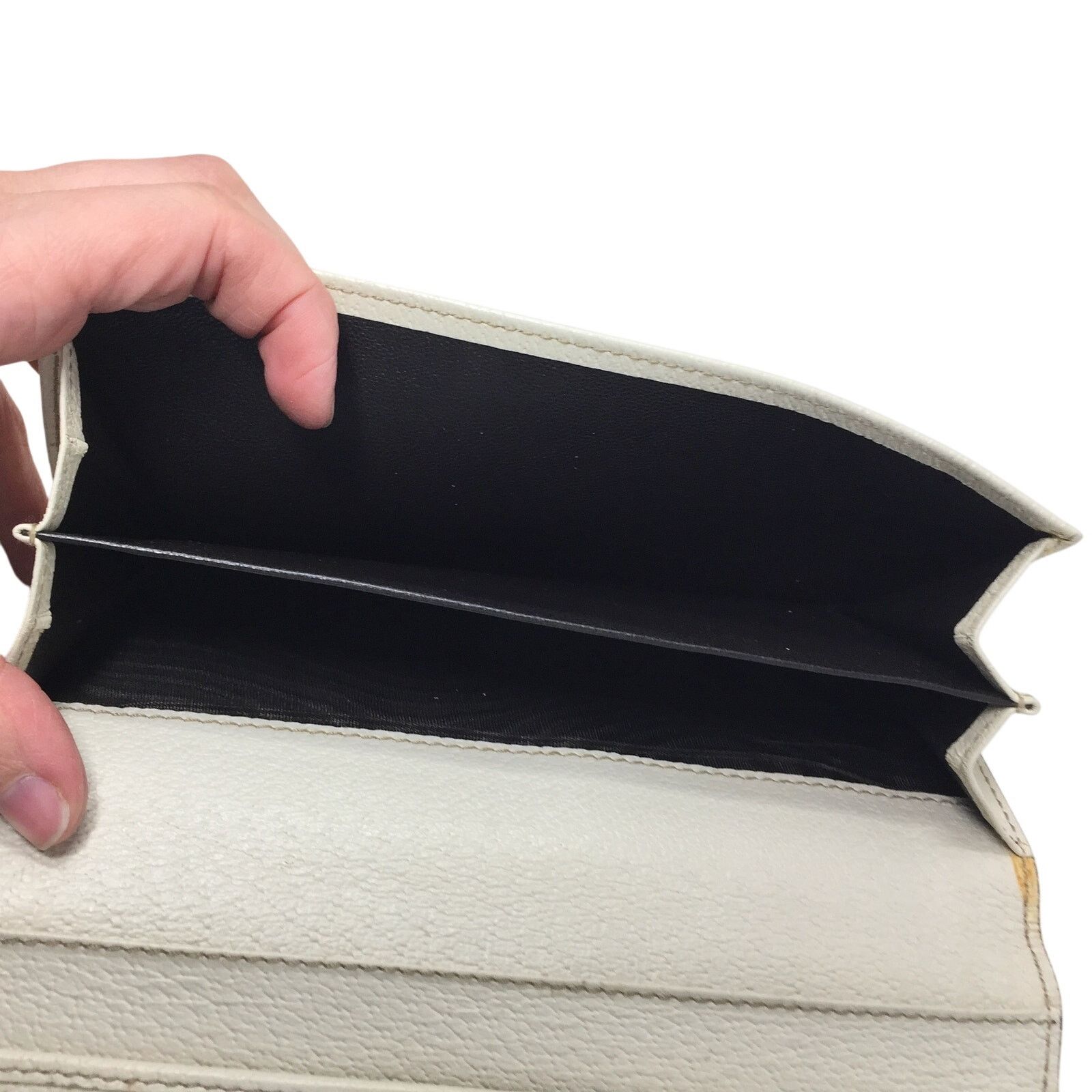 Gucci Gucci GG Canvas Beige with White Leather Continental Wallet Size ONE SIZE - 10 Thumbnail