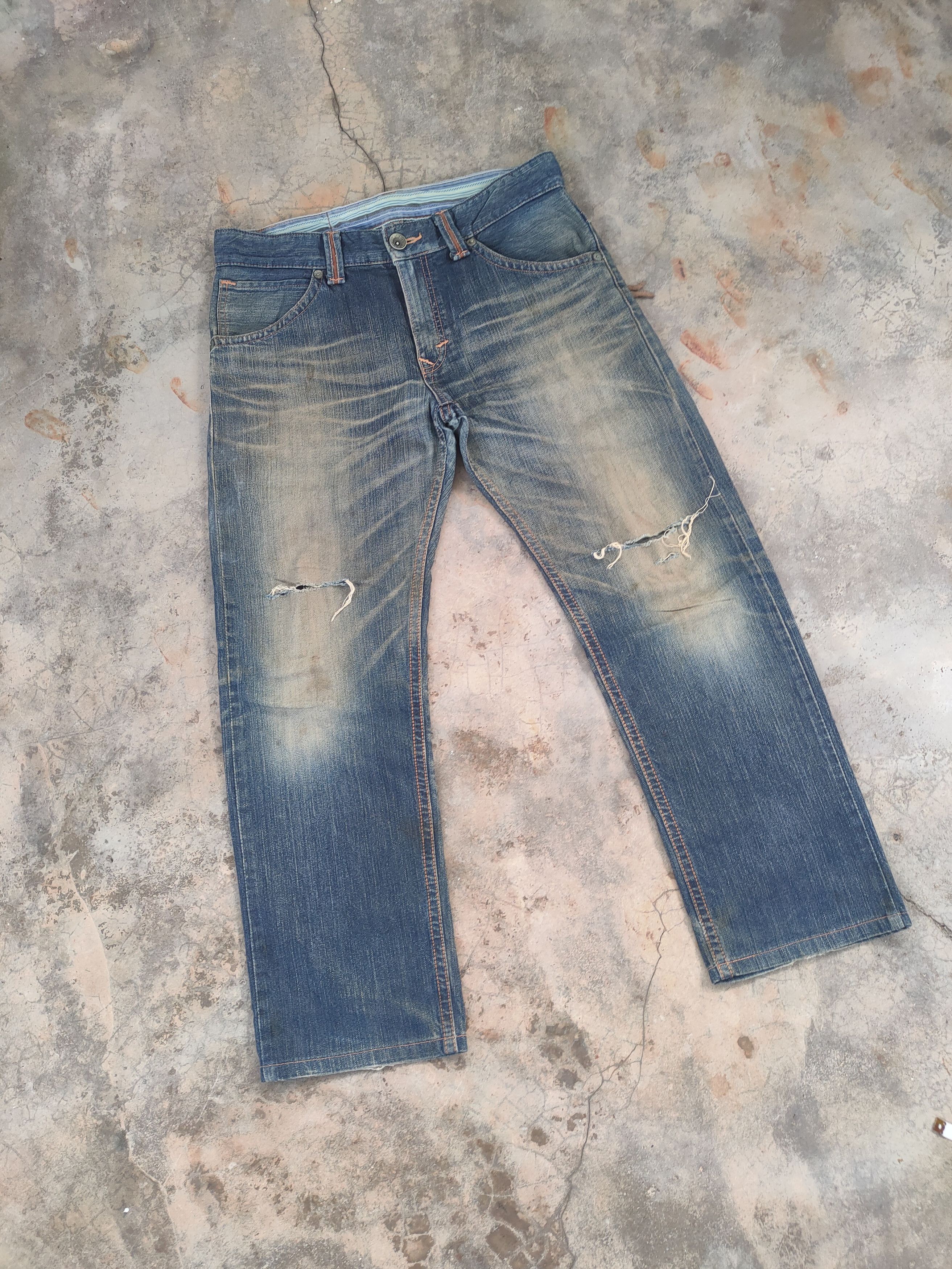 Edwin VINTAGE EDWIN RUSTY FADED RIPPED DISTRESSED JEANS PANTS Size US 34 / EU 50 - 3 Thumbnail