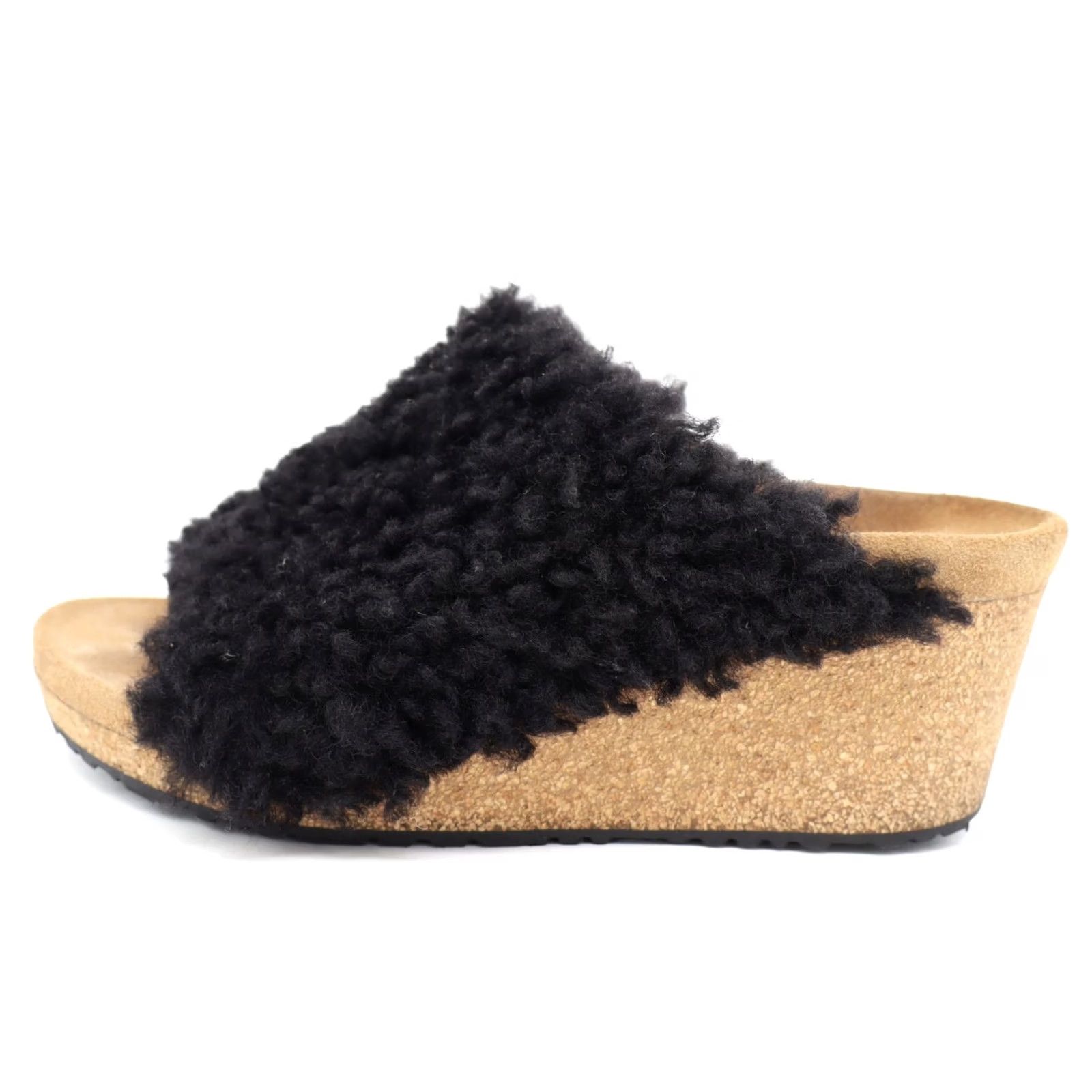 Birkenstock Birkenstock Papillio Namica Teddy Black Shearling Mules Sz 38 US 7 Slip-On Sandal Womens Size US 7 / IT 37 - 7 Thumbnail