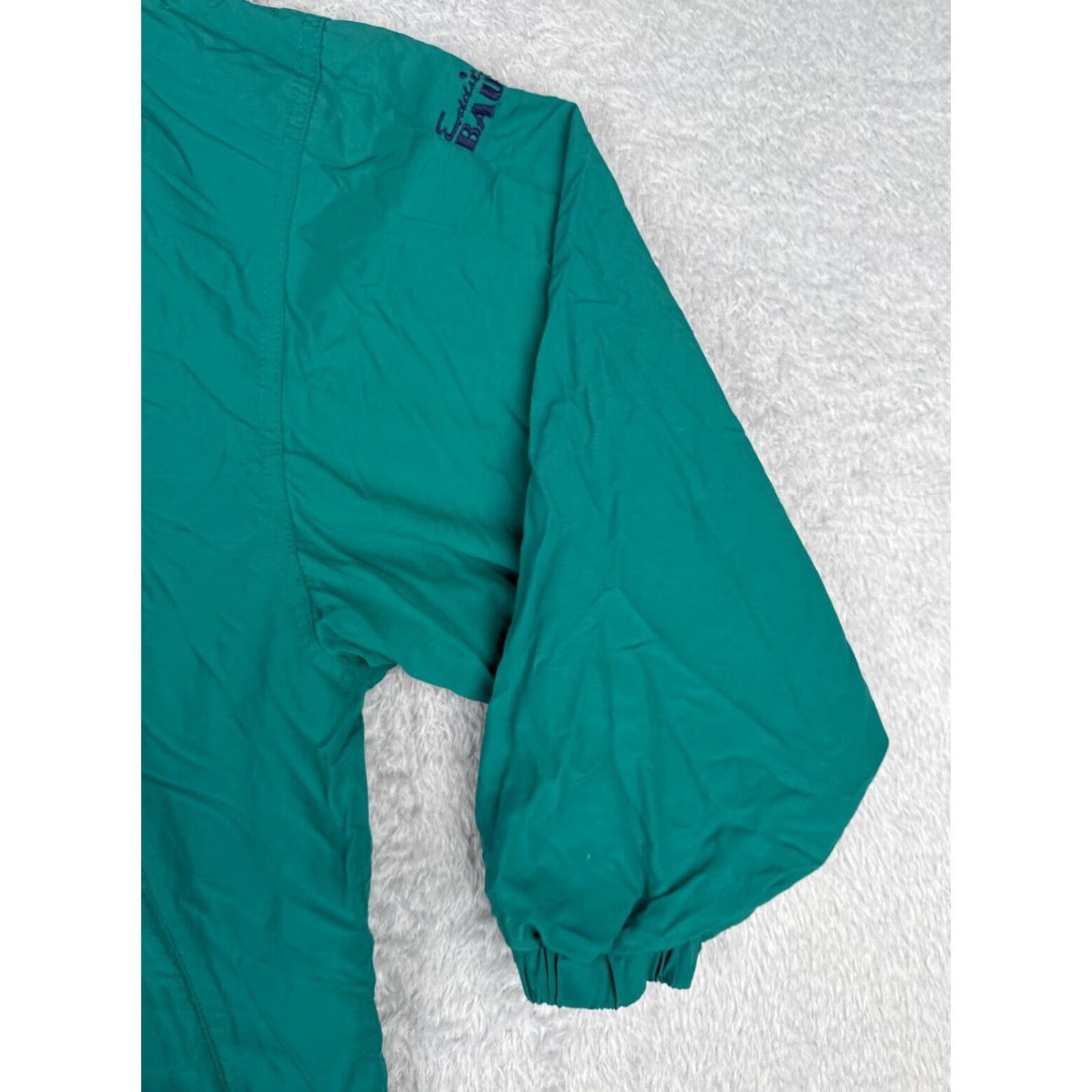 Eddie Bauer VINTAGE Eddie Bauer Jacket Womens Large Teal Full Zip Fleece Lined Nylon Shell Size L / US 10 / IT 46 - 2 Thumbnail