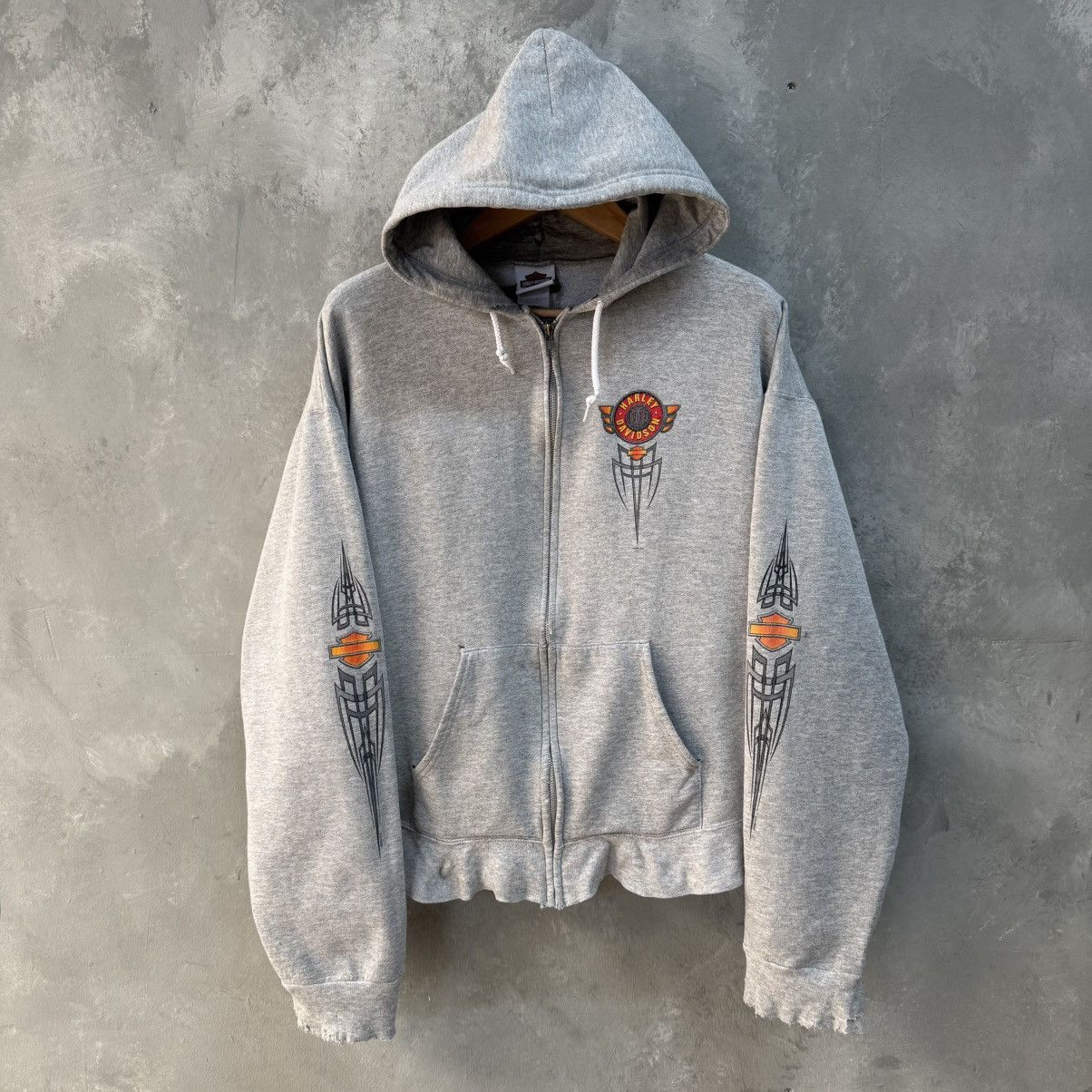 Harley Davidson Harley Davidson 00’ Tribal Zip Hoodie Distressed South Coast Size US M / EU 48-50 / 2 - 16 Thumbnail