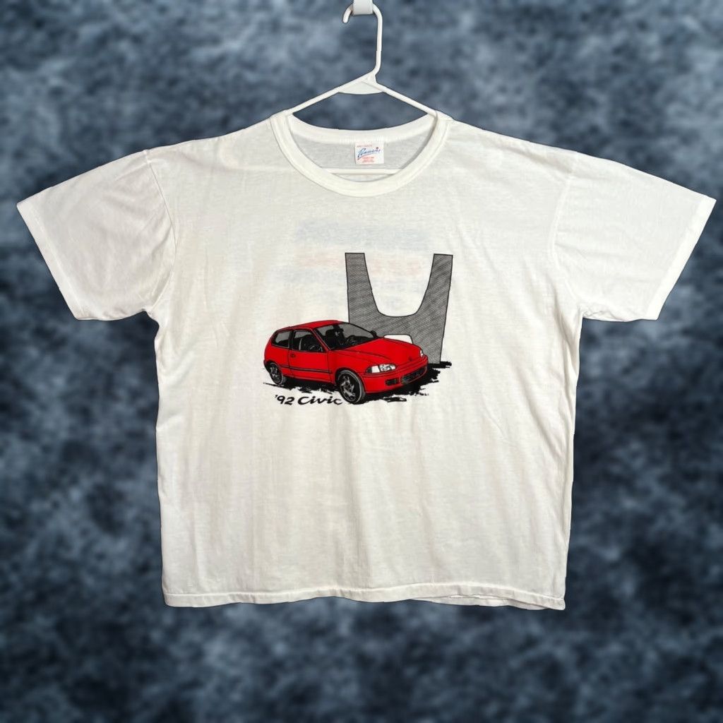 Honda Vintage 1990s Honda Civic Promo Car Racing T-Shirt Men’s XL White Graphic Tee Adult Size US M / EU 48-50 / 2 - 1 Thumbnail