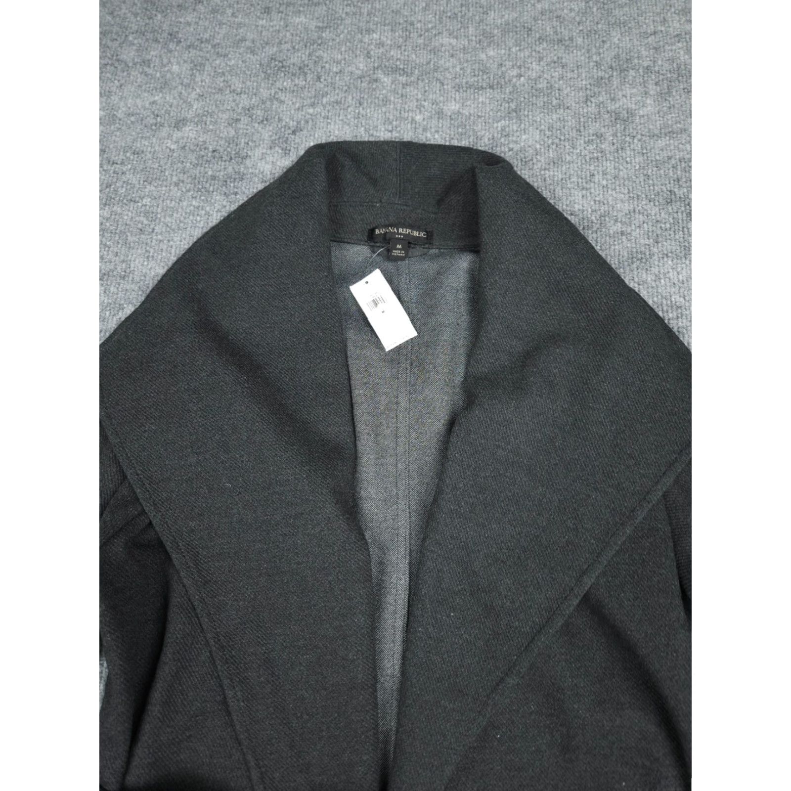 Banana Republic Banana Republic Long Wrap Jacket Women's M Gray Belted Cotton Blend NWT Coat, Trench, Classic, Belted, Long Sleeve, Regular, Fall Winter Spring, Women Size M / US 6-8 / IT 42-44 - 4 Thumbnail