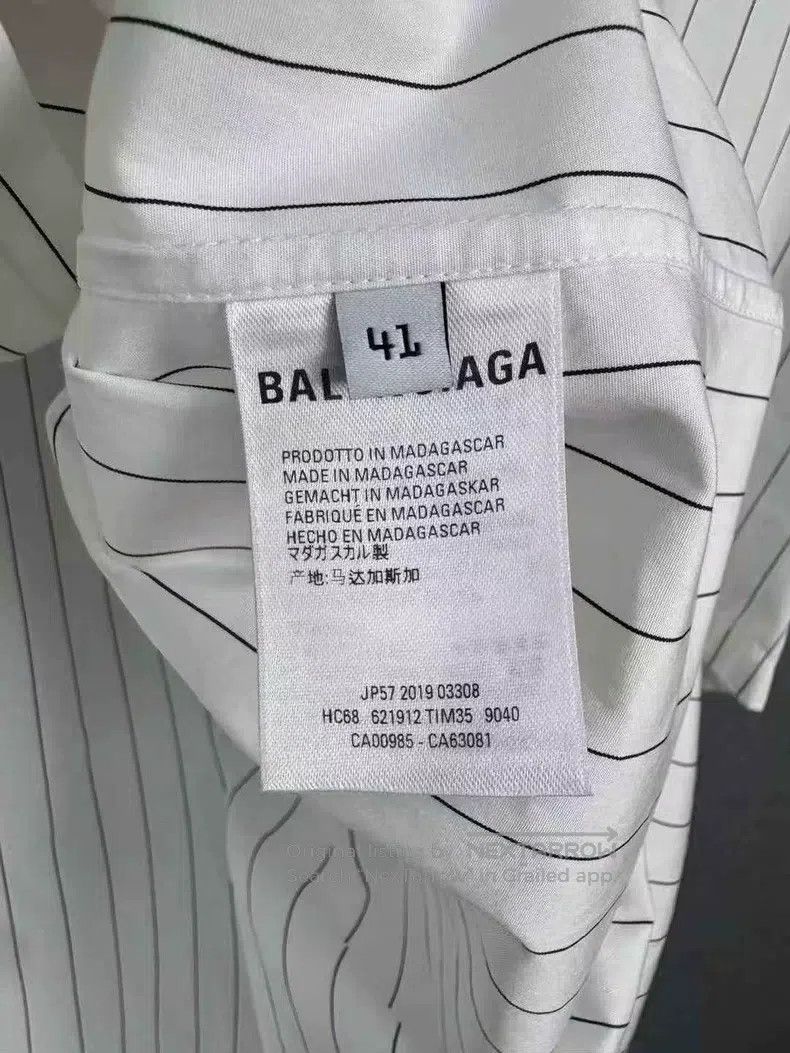 Balenciaga Balenciaga size 41 Striped Back Email Short Sleeve Shirt Size US L / EU 52-54 / 3 - 4 Thumbnail