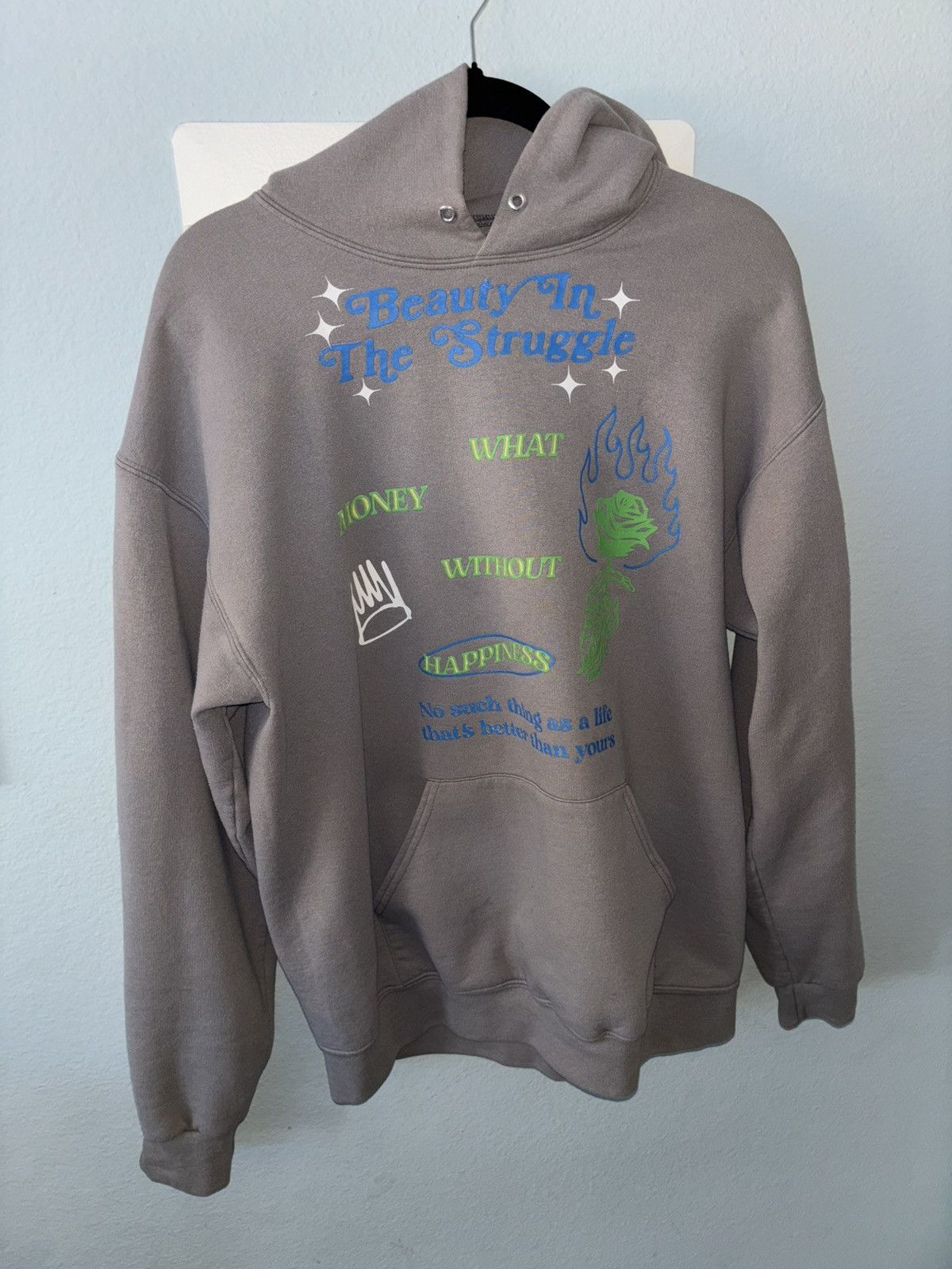 Gildan J. Cole Beauty in the Struggle Grey Hoodie Size US L / EU 52-54 / 3 - 1 Thumbnail