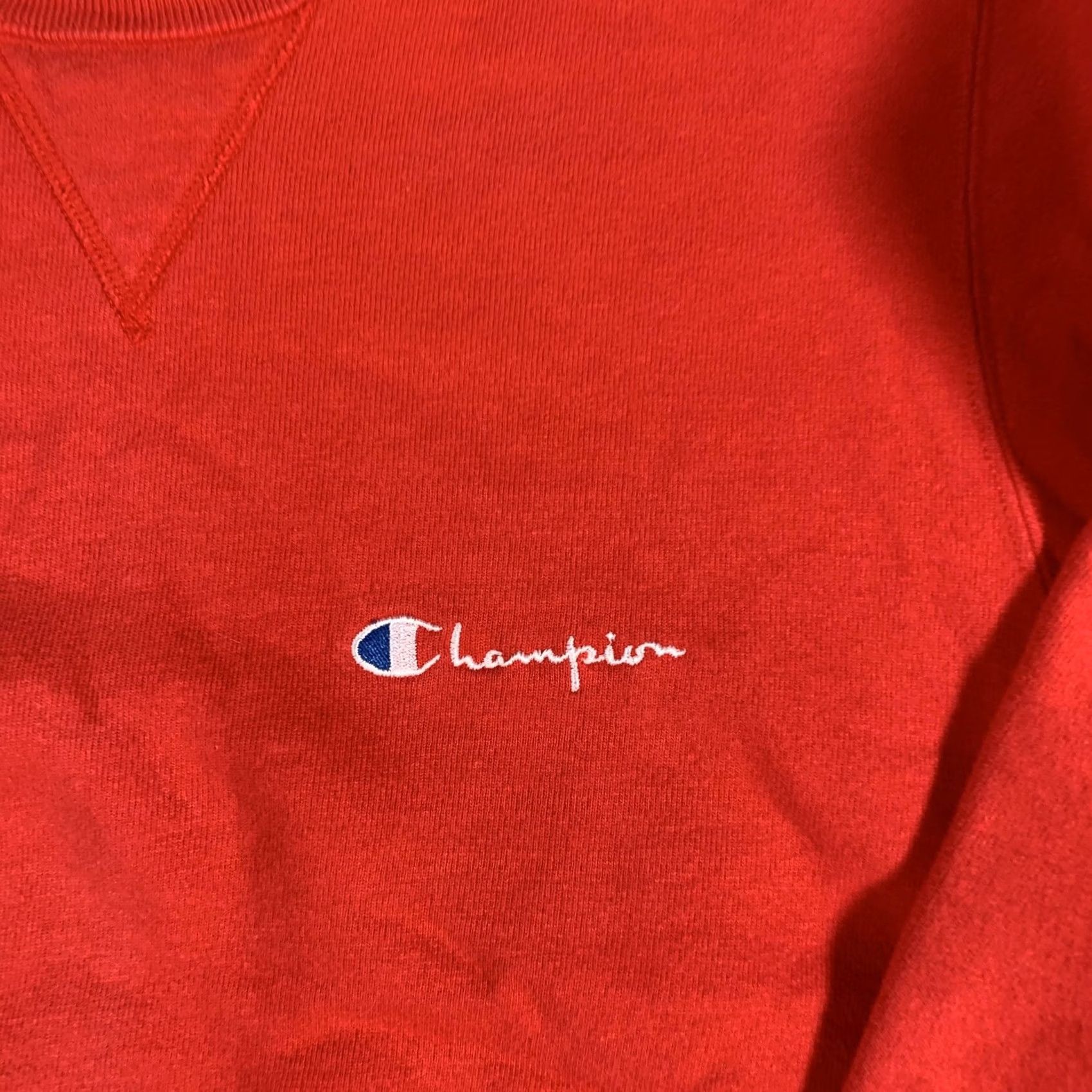 Champion VINTAGE Champion Sweatshirt Mens Large Red Embroidered Logo USA 90s Pullover Cotton Polyester Fleece Crewneck Size US L / EU 52-54 / 3 - 4 Thumbnail