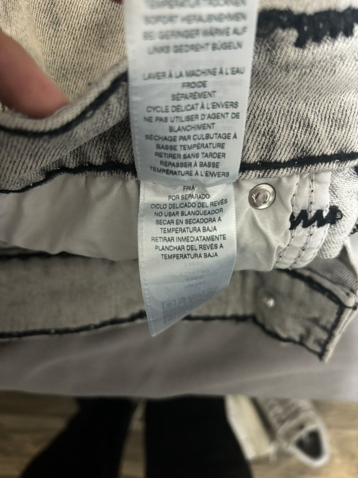 True Religion True Religion Teal Stitch Grey Denim Size US 30 / EU 46 - 6 Thumbnail