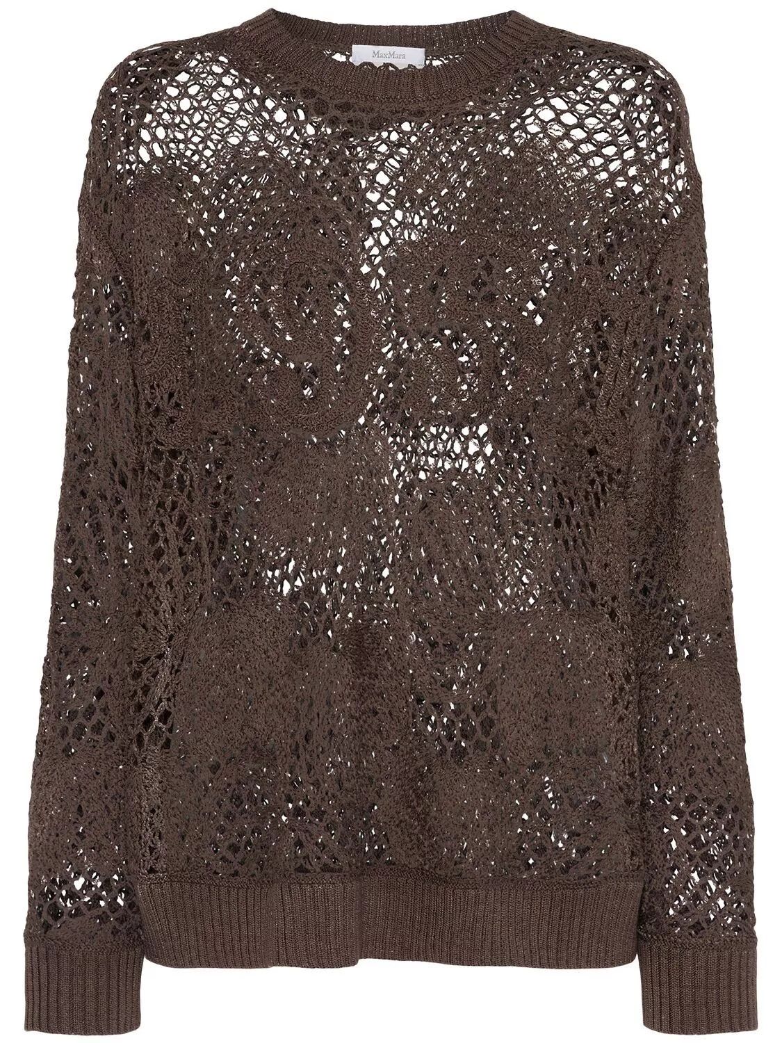 MAX MARA Farea Dark Brown Cotton Sweater New & Authentic