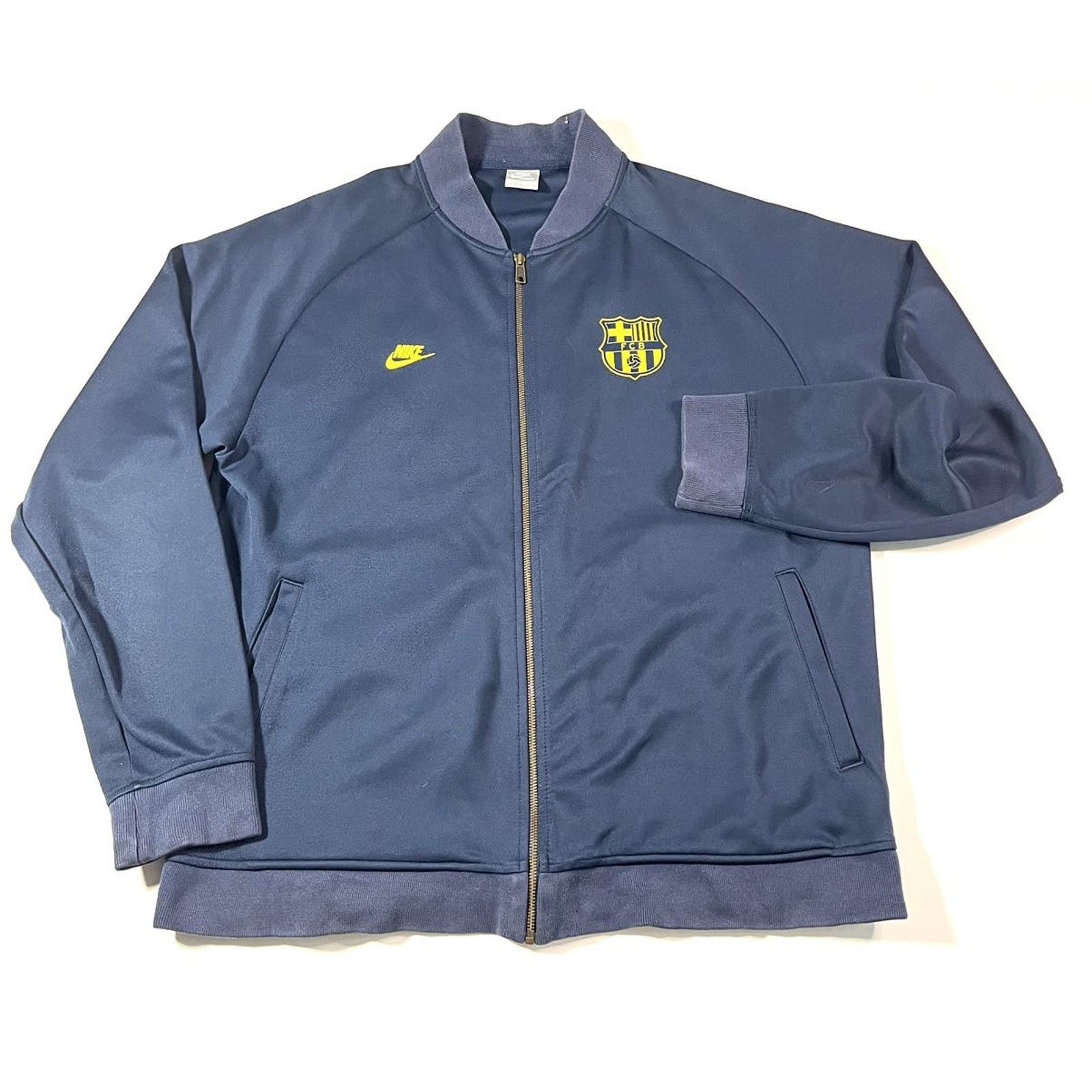 Nike 2000’s Nike FC Barcelona Soccer Track Jacket XXL Navy Size US XL / EU 56 / 4 - 1 Thumbnail