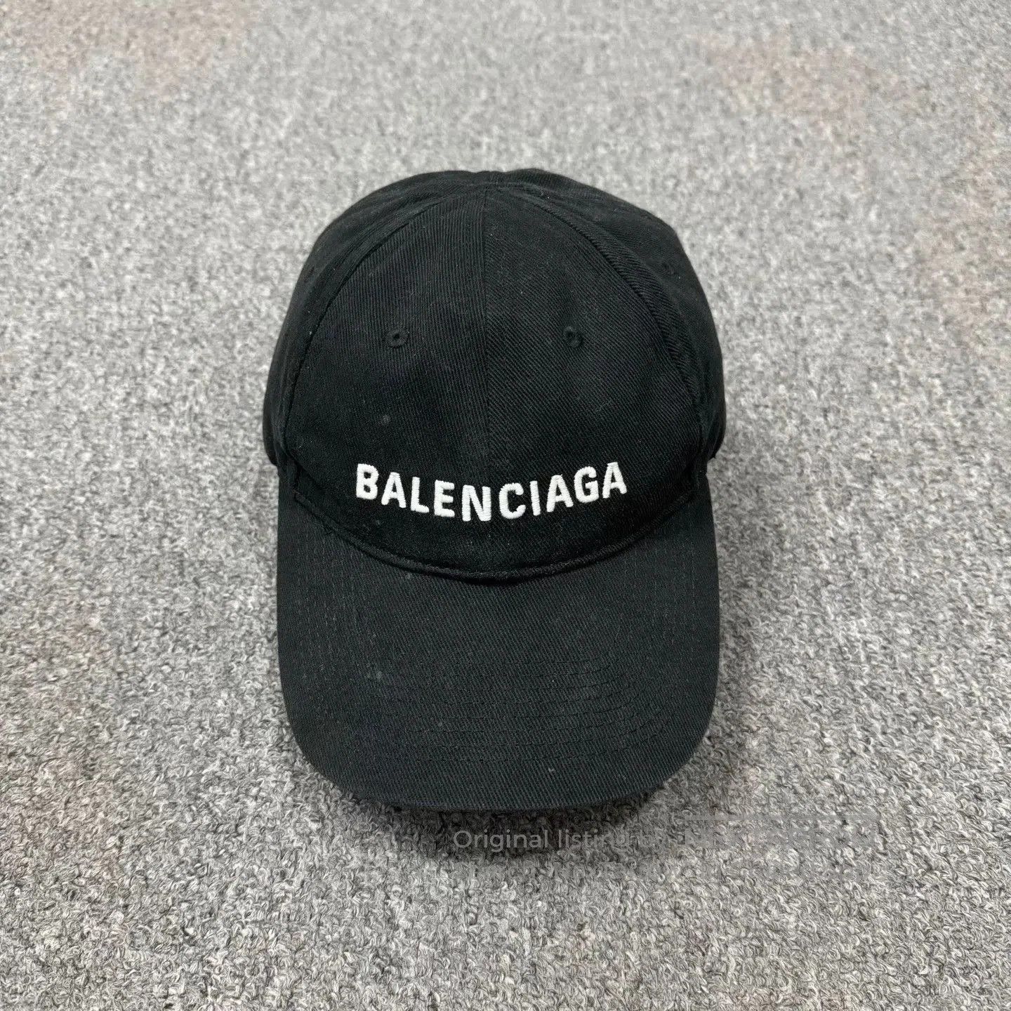 Balenciaga Black Embroidered Baseball Cap. Size ONE SIZE - 1 Thumbnail