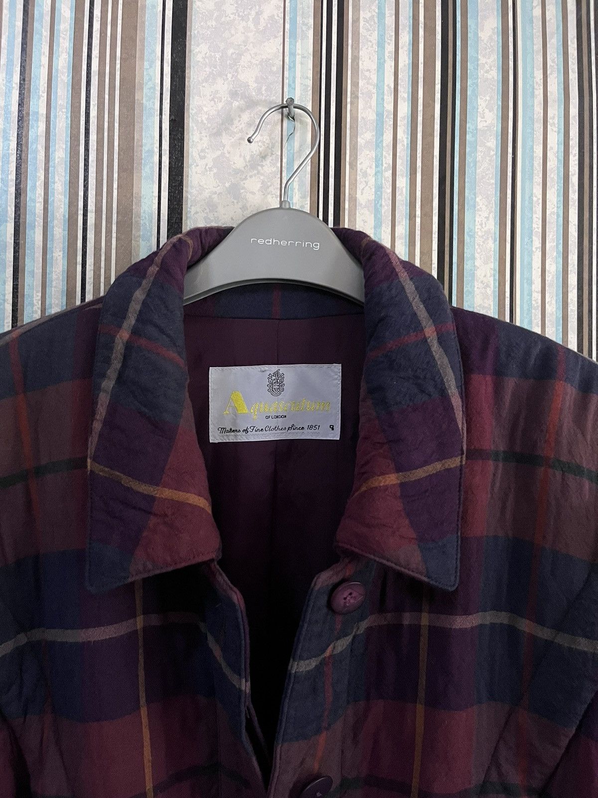 Aquascutum Symmetrical tartan wool linen #F3 Size US M / EU 48-50 / 2 - 8 Thumbnail