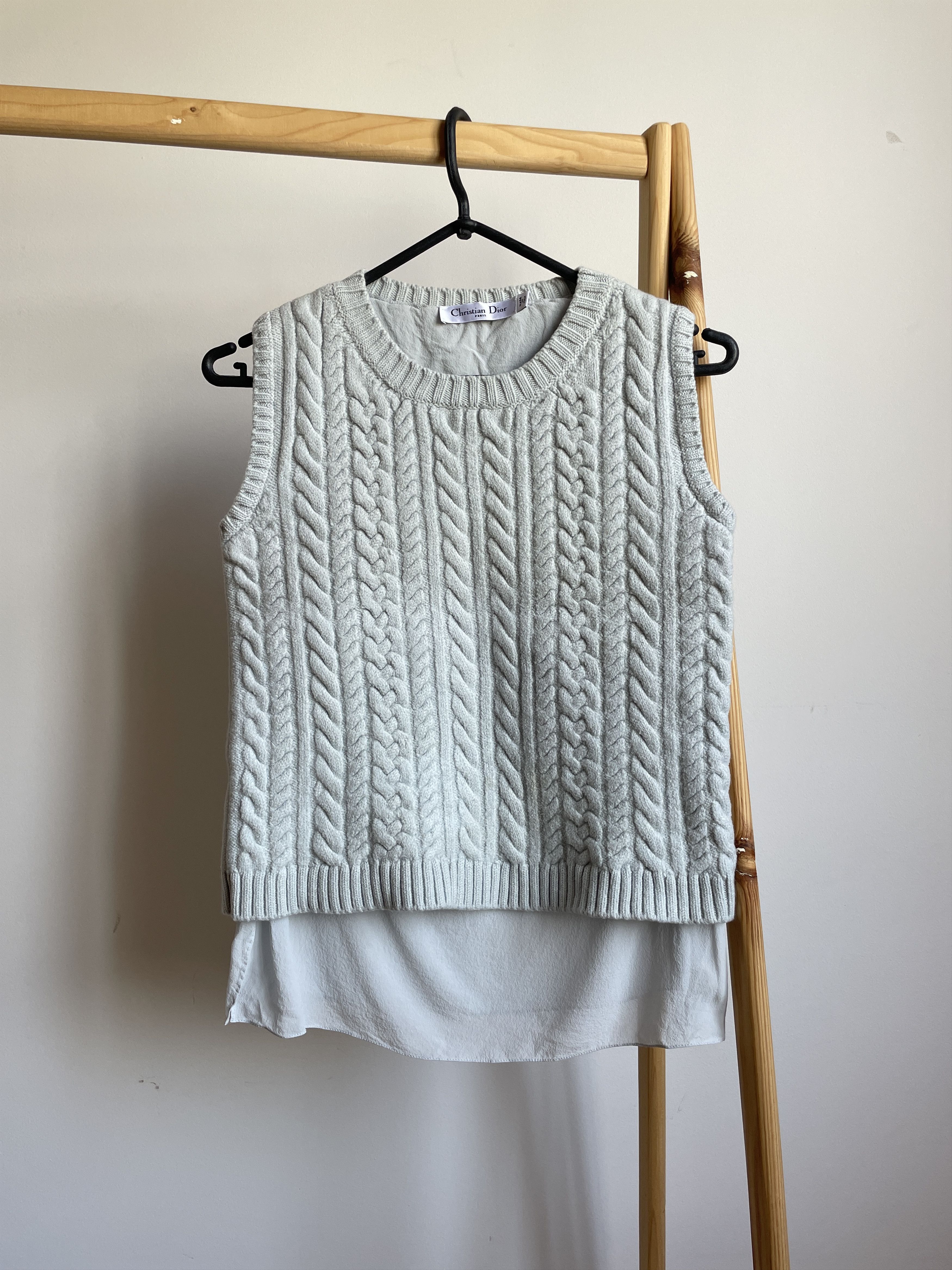 Dior Christian Dior Womens Layered Cable Knit Sleeveless Sweater Size M / US 6-8 / IT 42-44 - 1 Thumbnail
