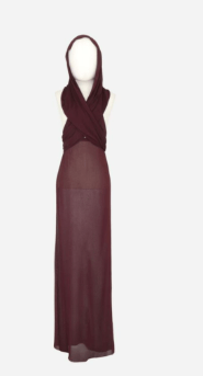 Saint Laurent Paris o1tp1o1224 Hooded Dress In Jersey in Black Size M / US 6-8 / IT 42-44 - 1 Thumbnail