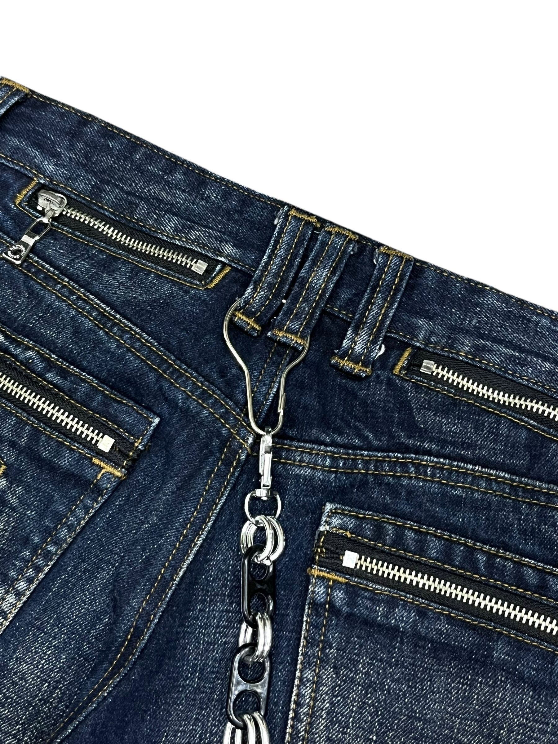semanticdesign 🔥Ultra Rare Semantic Design Multi-Zipper Grunge Denim Size US 31 - 15 Thumbnail