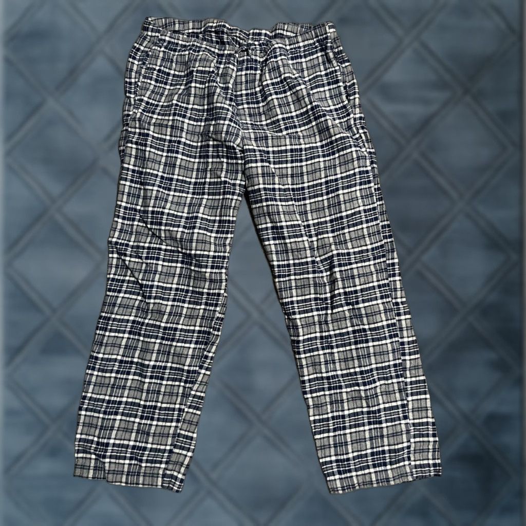 Gap VINTAGE Gap Men Lounge Pants - Size Large Blue Plaid Check Men Lounge Pants L Blue Plaid Size US 33 - 1 Thumbnail