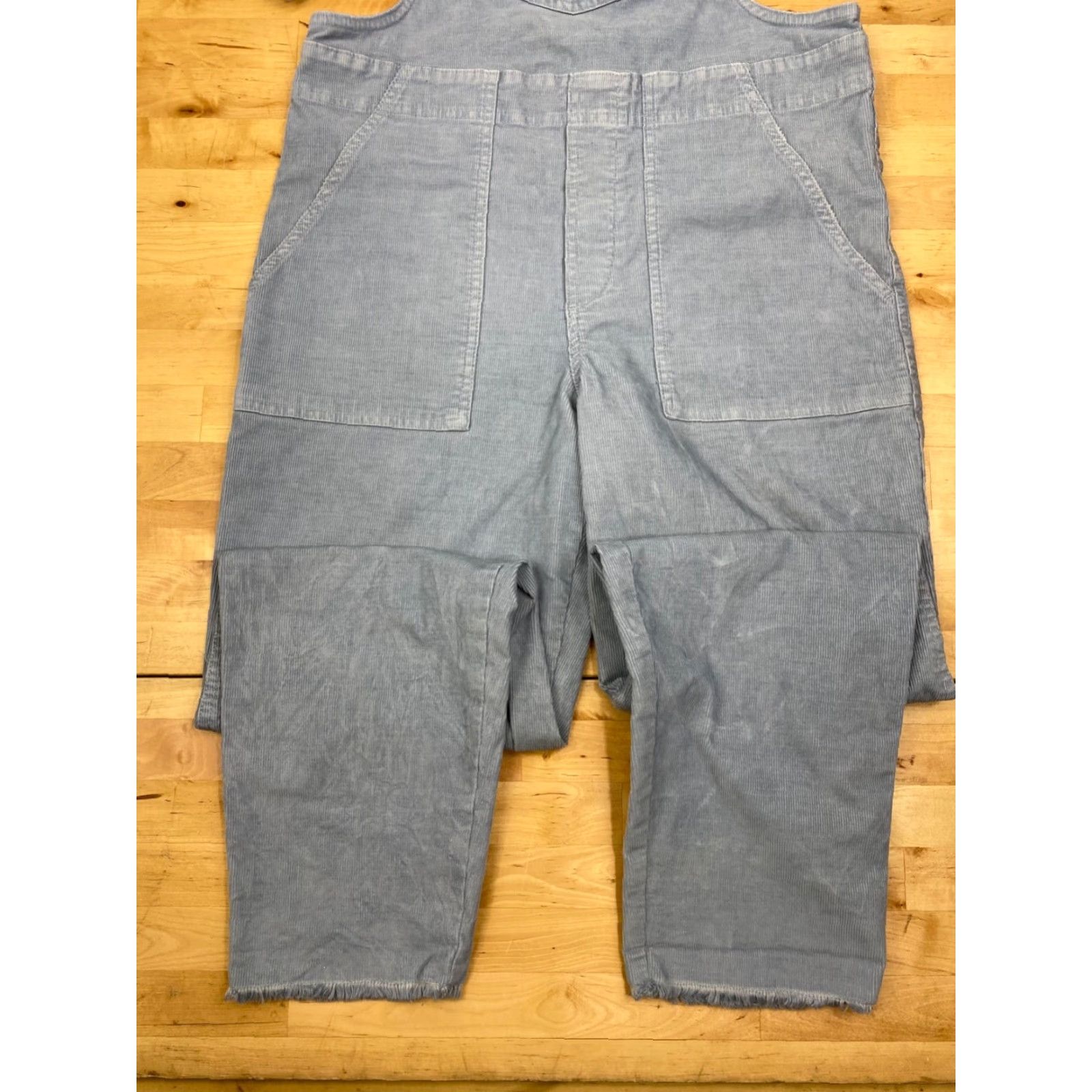 Vintage Aerie Overalls Womens S Corduroy Tapered Ankle Light Blue Cotton Stretch #6357 Size 28" / US 6 / IT 42 - 2 Thumbnail