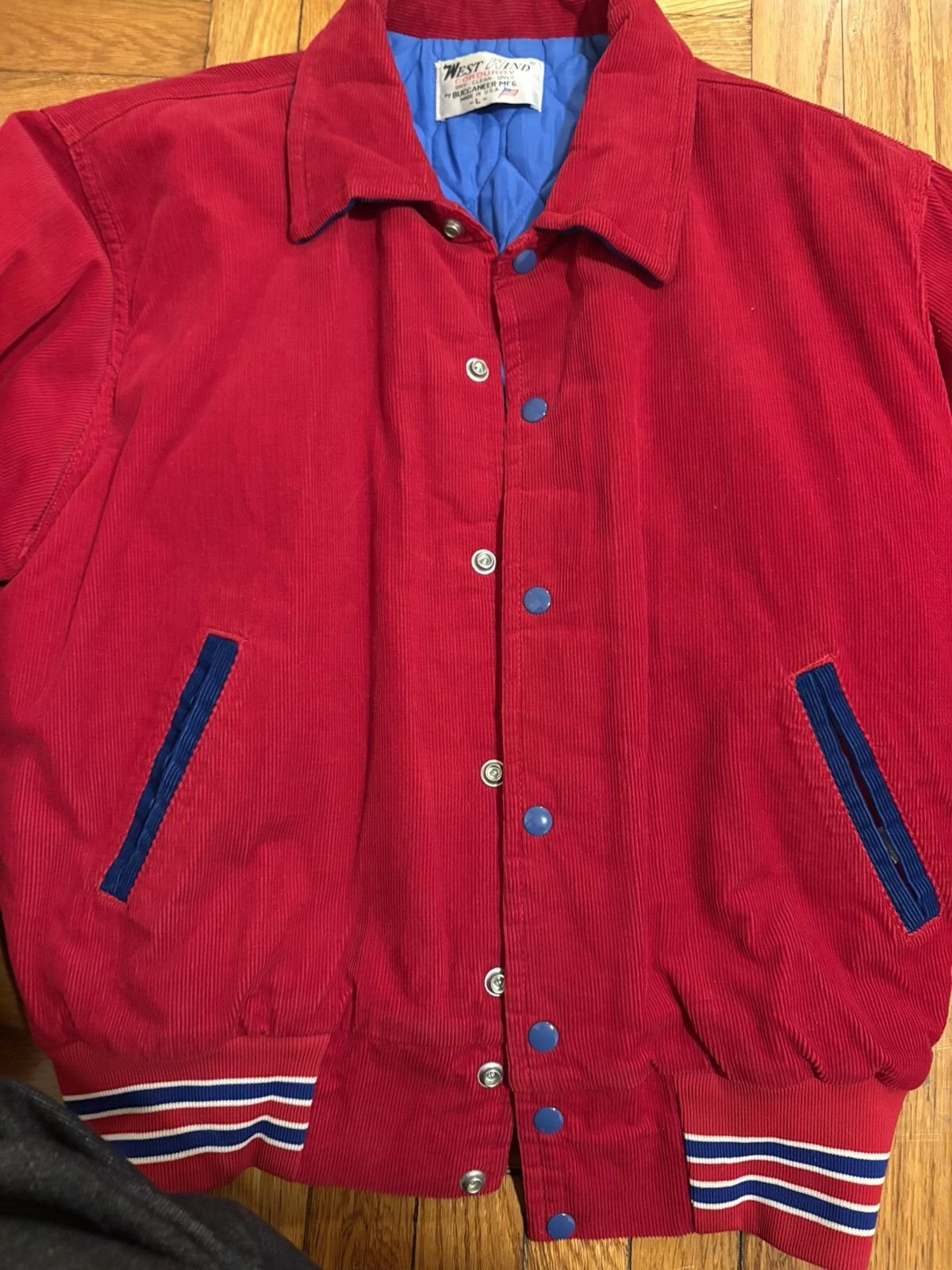 Vintage Vintage Corduroy Varsity Jacket Size US L / EU 52-54 / 3 - 3 Thumbnail