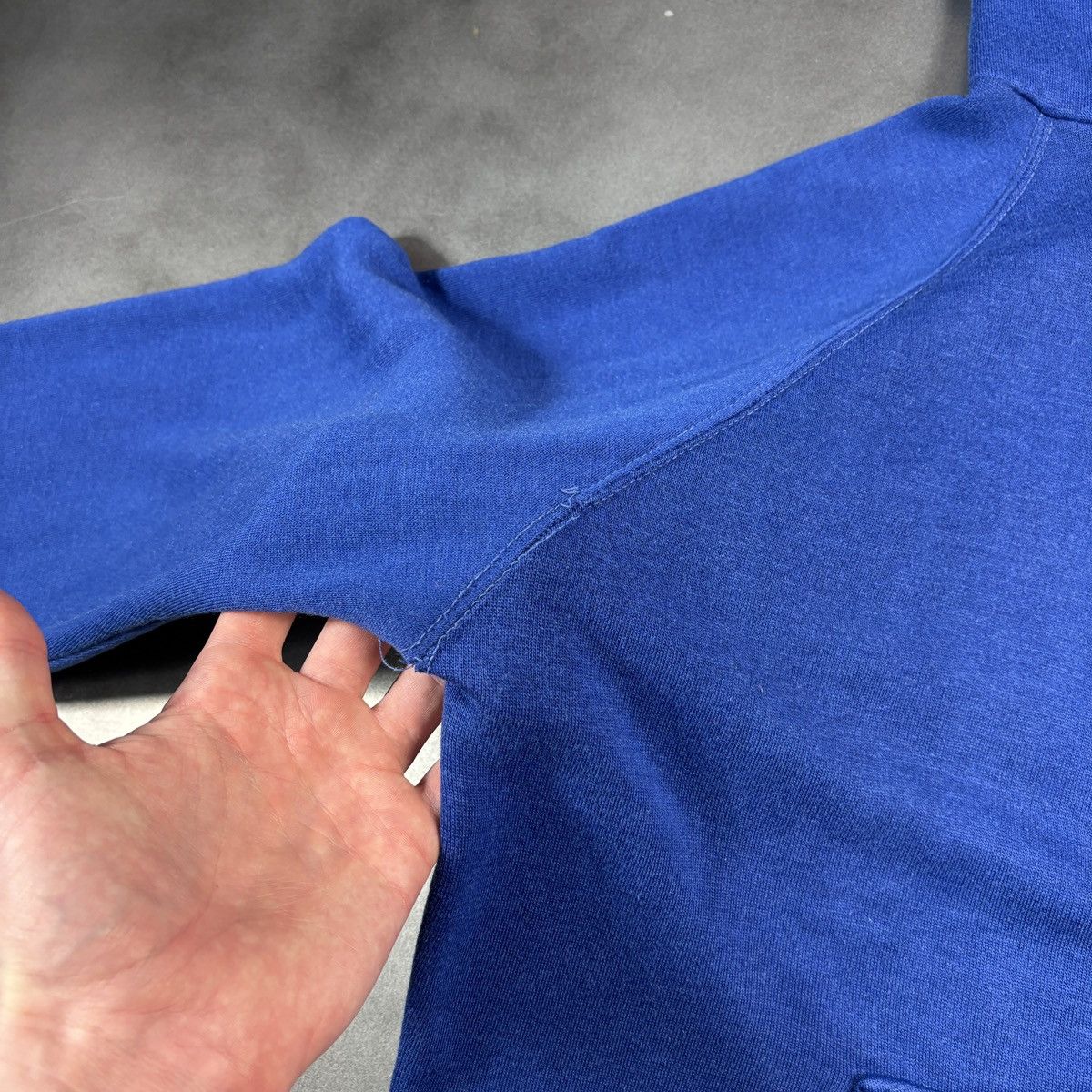 Champion × Other × Vintage 1980s Raglan Hoodie Vintage Pullover Sweatshirt 50/50 Blue Size US M / EU 48-50 / 2 - 4 Thumbnail