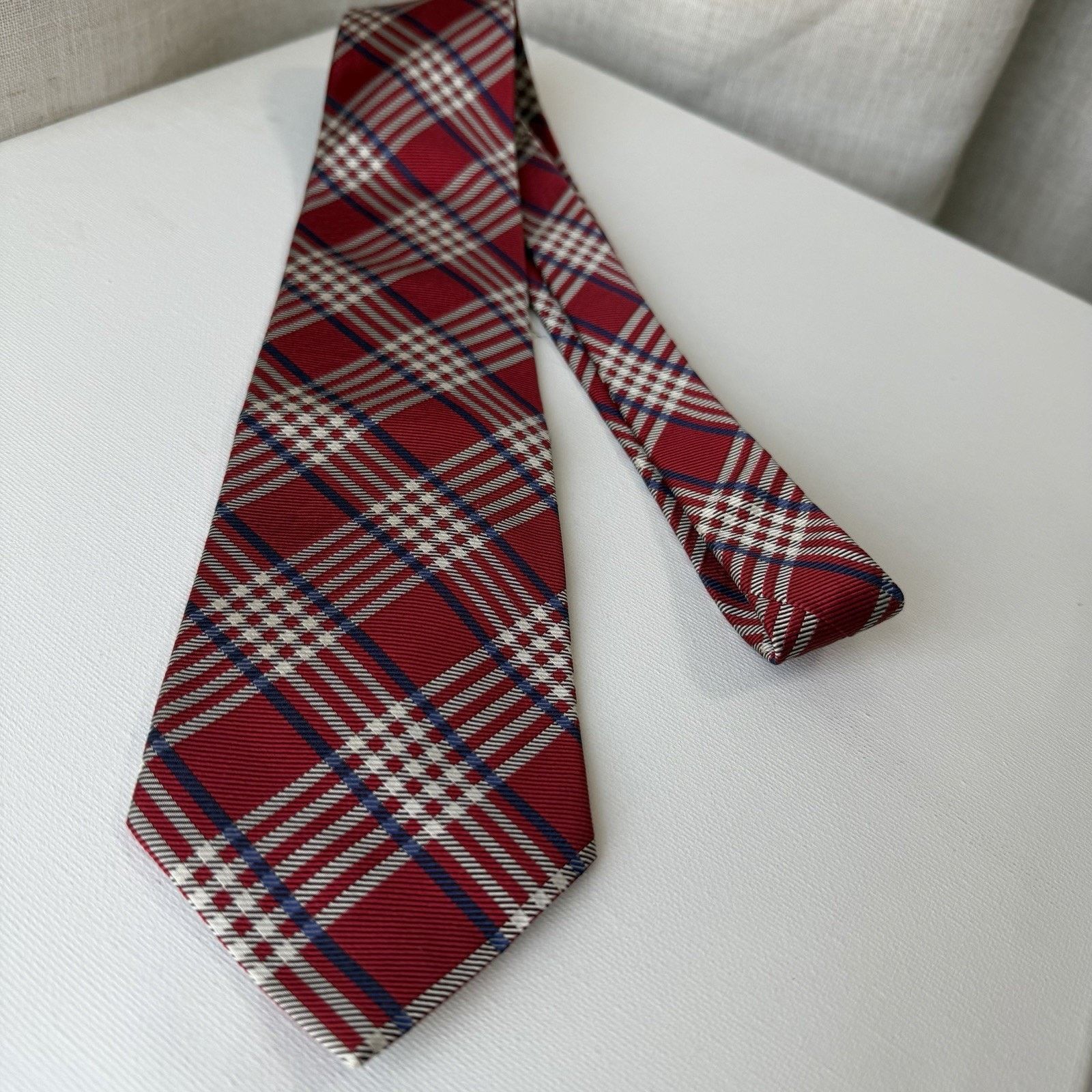 Lauren Ralph Lauren Lauren Ralph Lauren Red Holiday Tartan Silk Tie 90s Vintage Size ONE SIZE - 15 Thumbnail