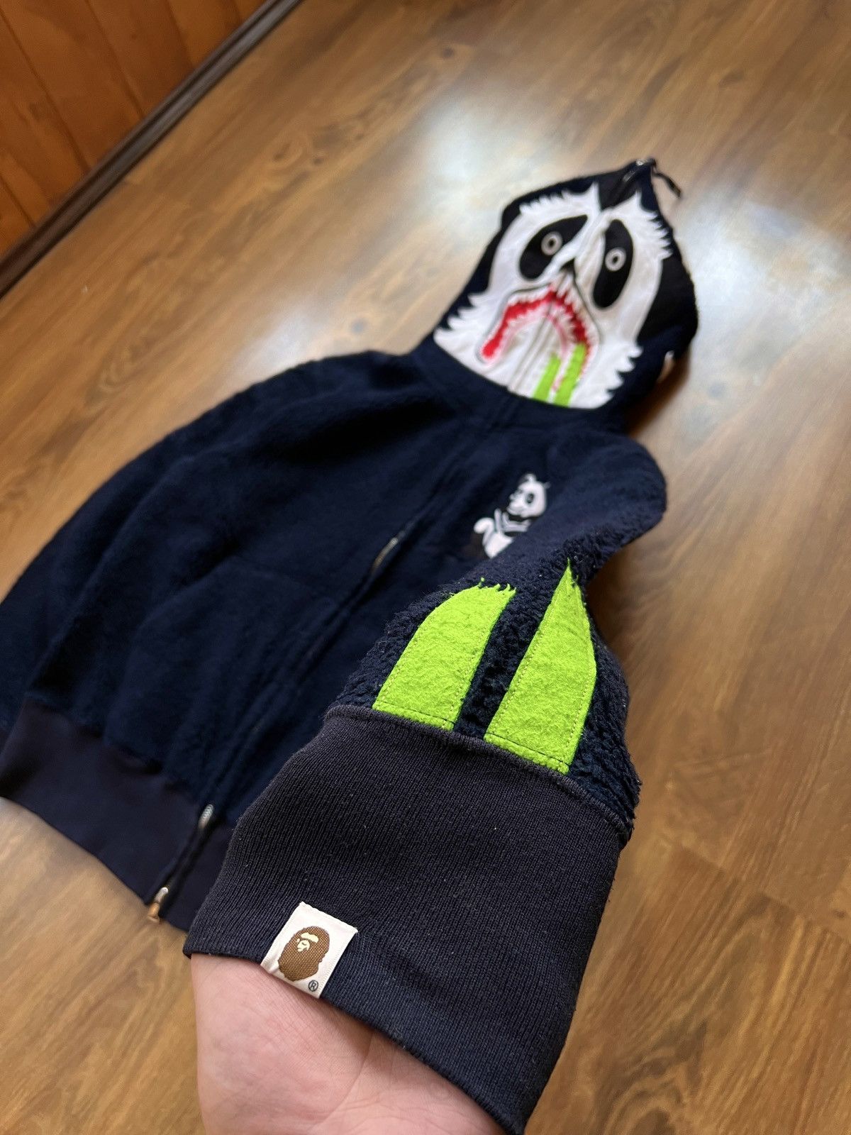 Bape Rare Bape Panda Fleece / Sherpa Zip Up Hoodie Size US S / EU 44-46 / 1 - 3 Thumbnail