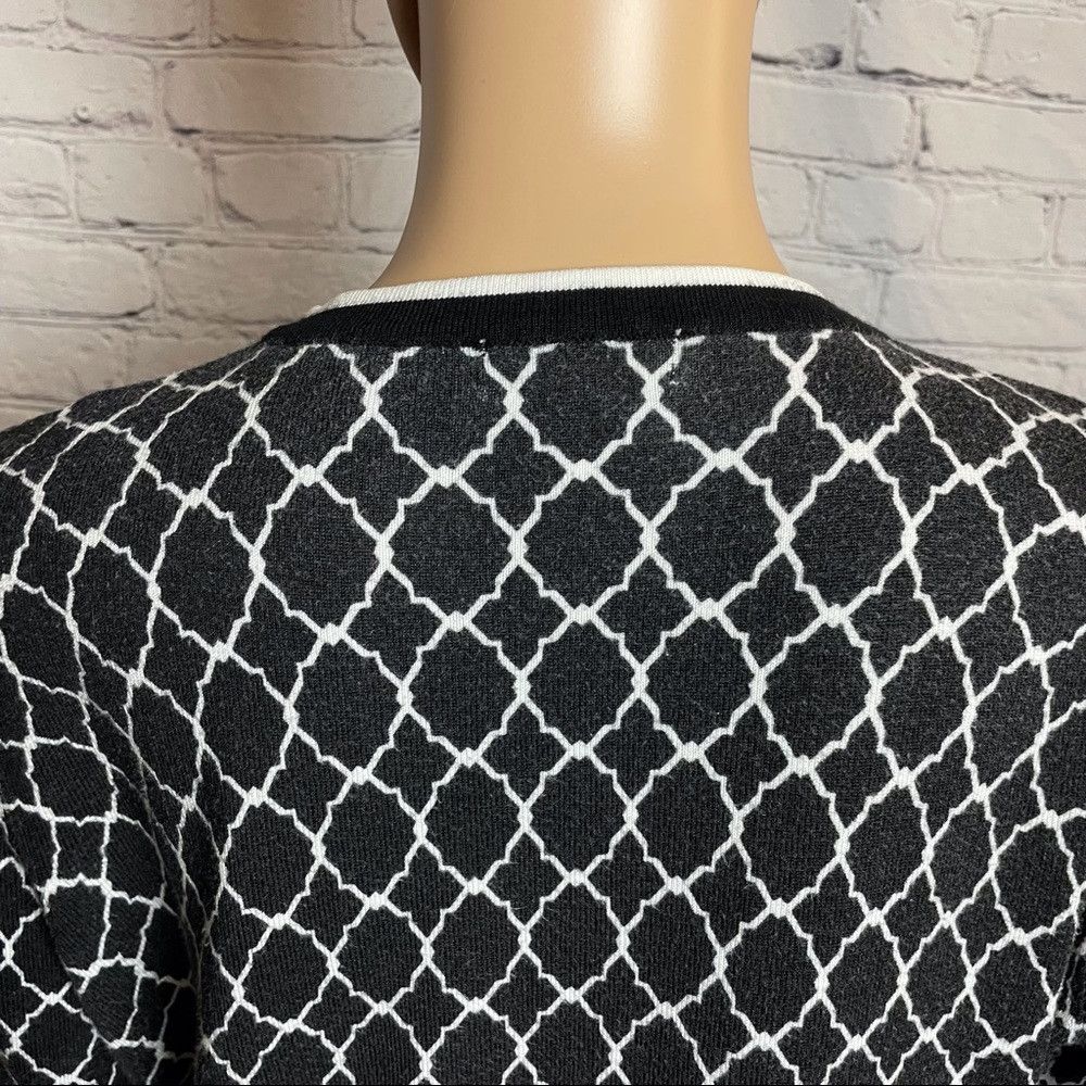 Other Charter Club Long Sleeve Button Front Cardigan Black White Size L / US 10 / IT 46 - 9 Thumbnail