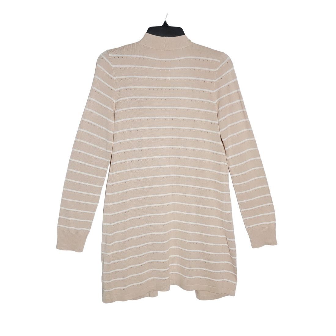 Other ❤️Womens Beige White Striped Long Cardigan Cyrus Sz S Thin K Size S / US 4 / IT 40 - 3 Thumbnail