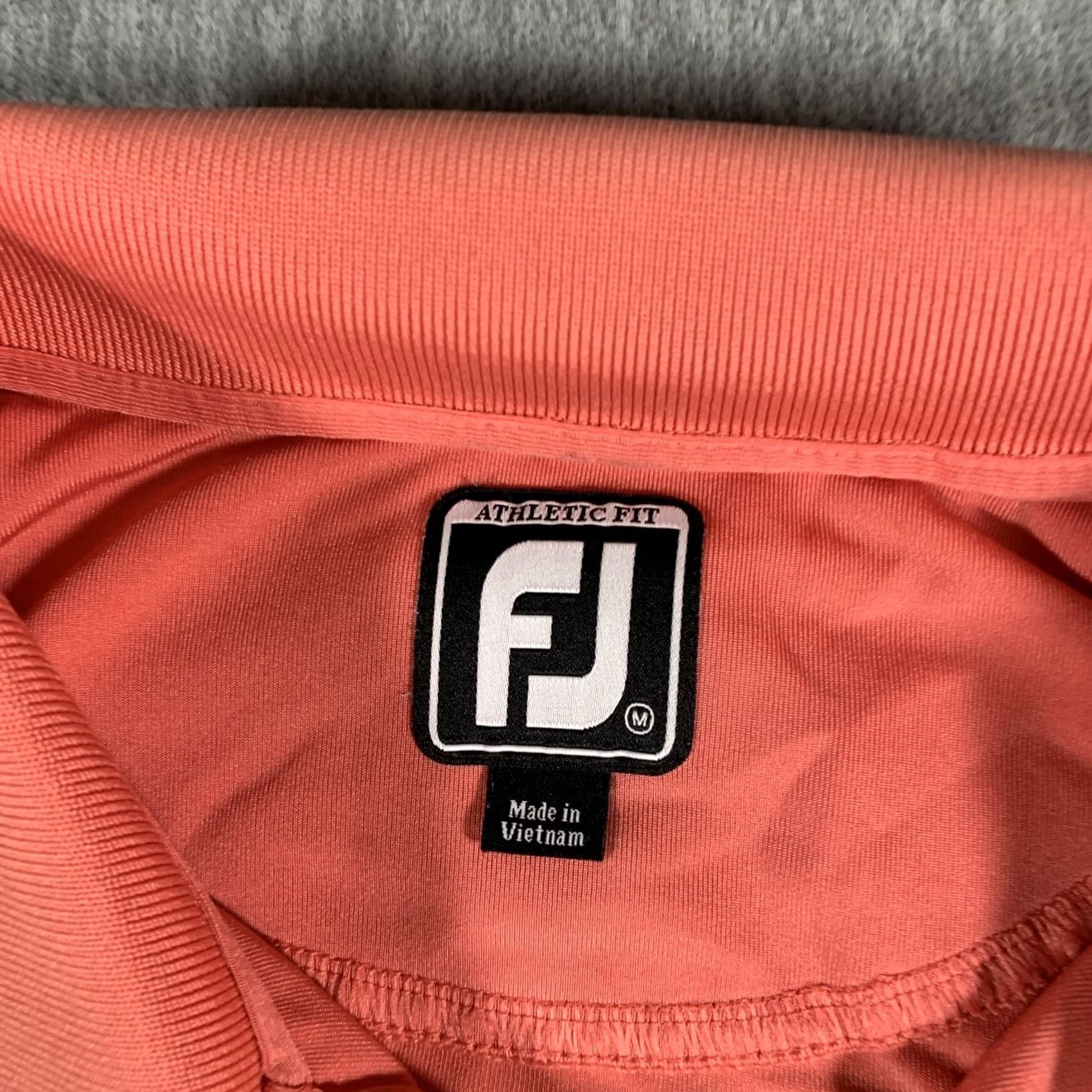 Footjoy FootJoy Shirt Mens M Coral Striped Polo Golf Athletic Fit Invitational Size US M / EU 48-50 / 2 - 4 Thumbnail