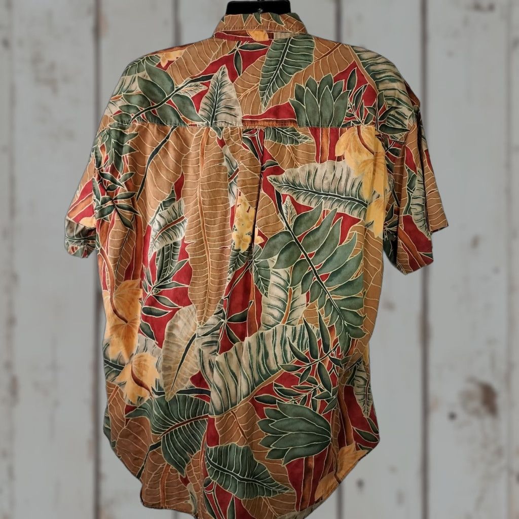 Ralph Lauren VINTAGE Ralph Lauren Shirt Men's XL Brown Tropical Botanical Short Sleeve Button-Up Shirt Size US XL / EU 56 / 4 - 1 Thumbnail