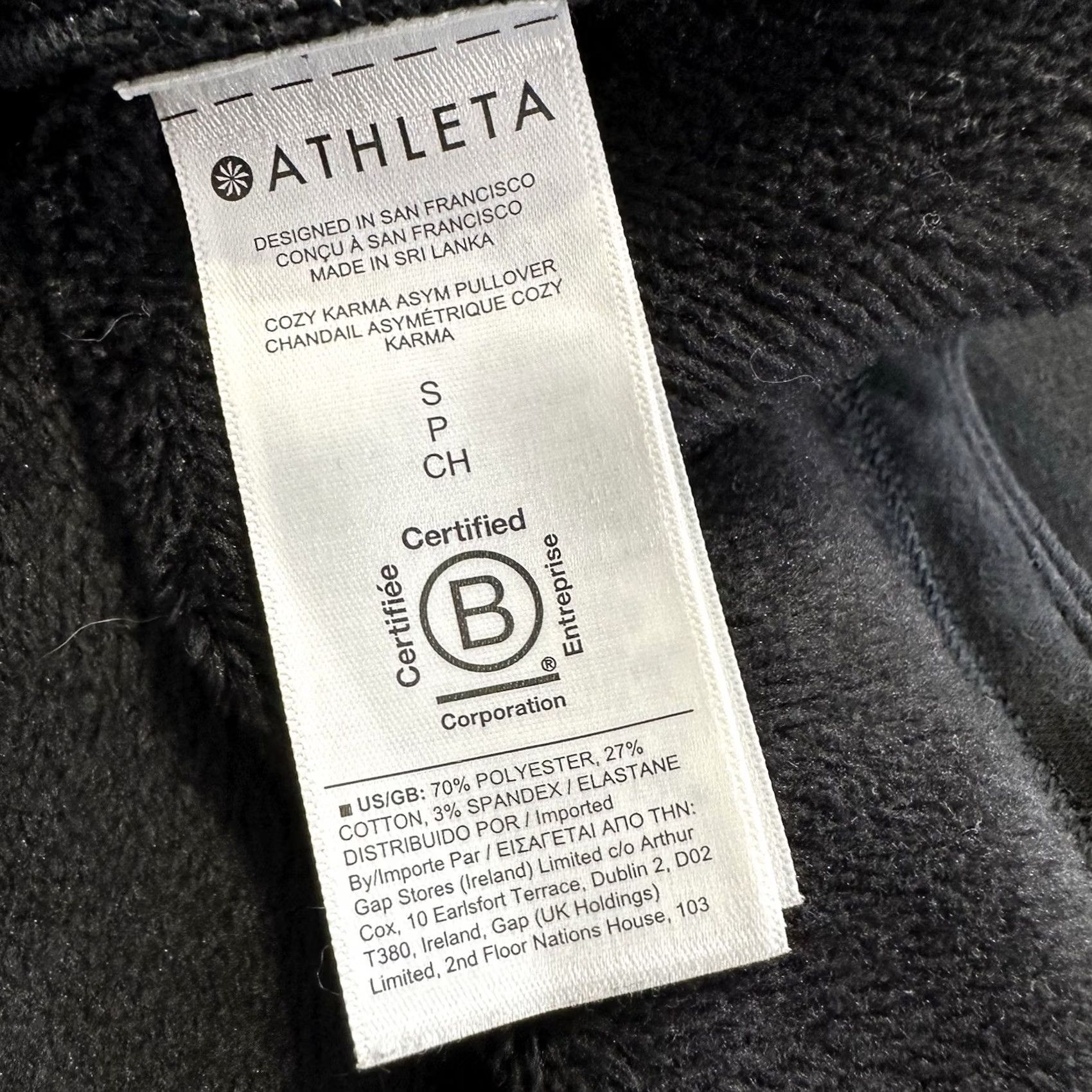 Athleta Athleta Sweatshirt Pullover Womens S Black 1/4 Zip Mock Neck Long Sleeve Cozy Karma Asym Sweatshirt Size S / US 4 / IT 40 - 6 Thumbnail