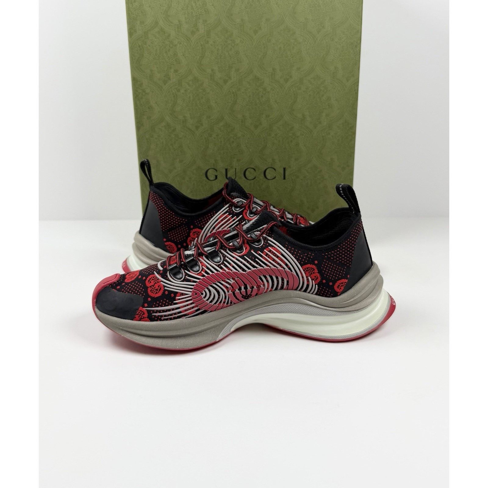 Gucci Size 6.5US - Gucci Run GG Red Sneakers NEW Size US 6.5 / EU 39-40 - 6 Thumbnail