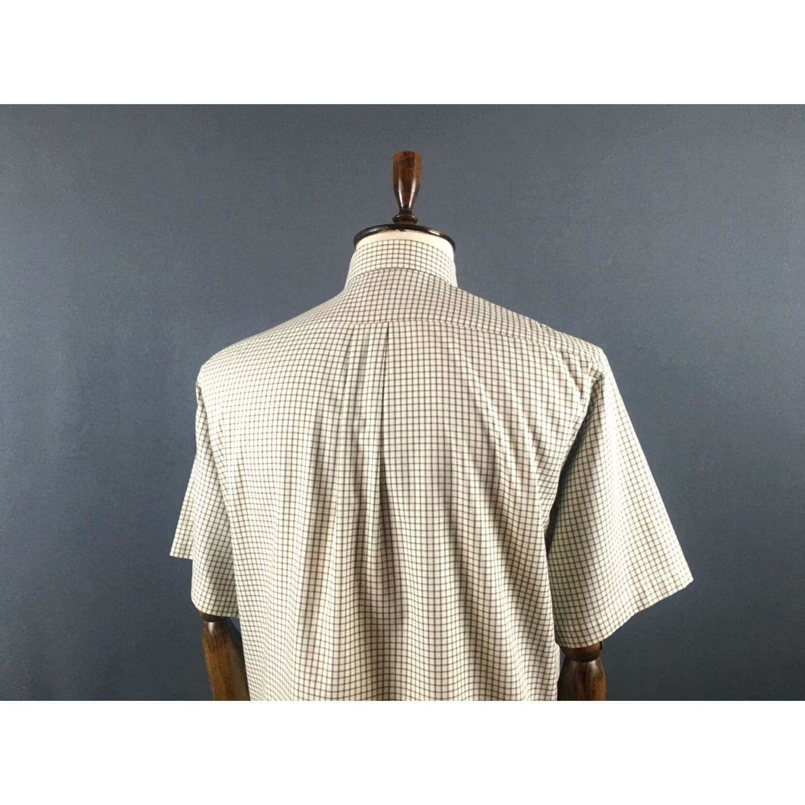 Vintage L.L. Bean Shirt Cotton Ivory Men M Button-Down Short Sleeve Regular Check Wrinkle Resistant Vintage No Size US M / EU 48-50 / 2 - 5 Thumbnail