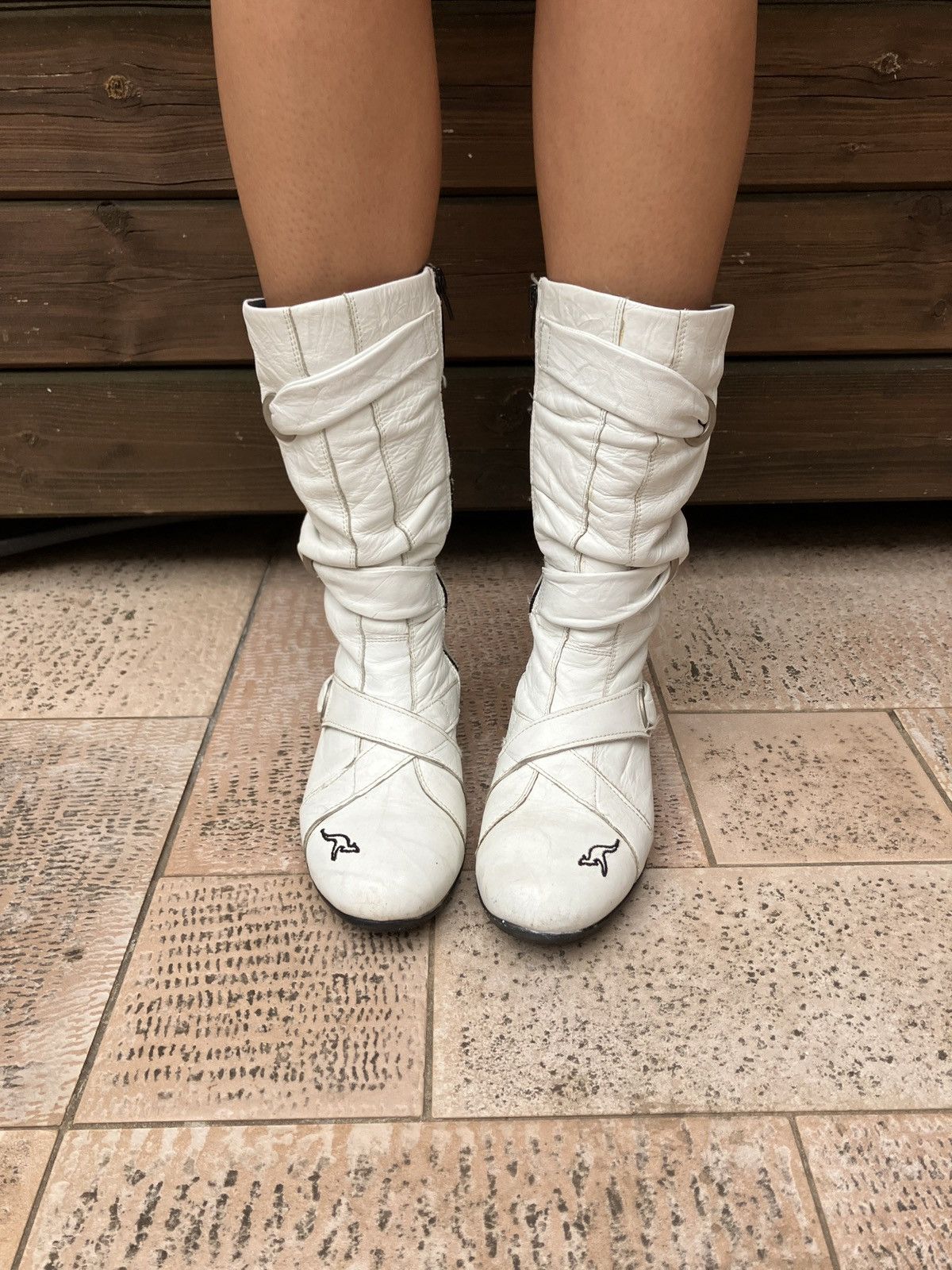 KangaROOS Kangaroos vintage white leather boxer gorpcore boots Size US 5.5 / IT 35.5 - 2 Thumbnail