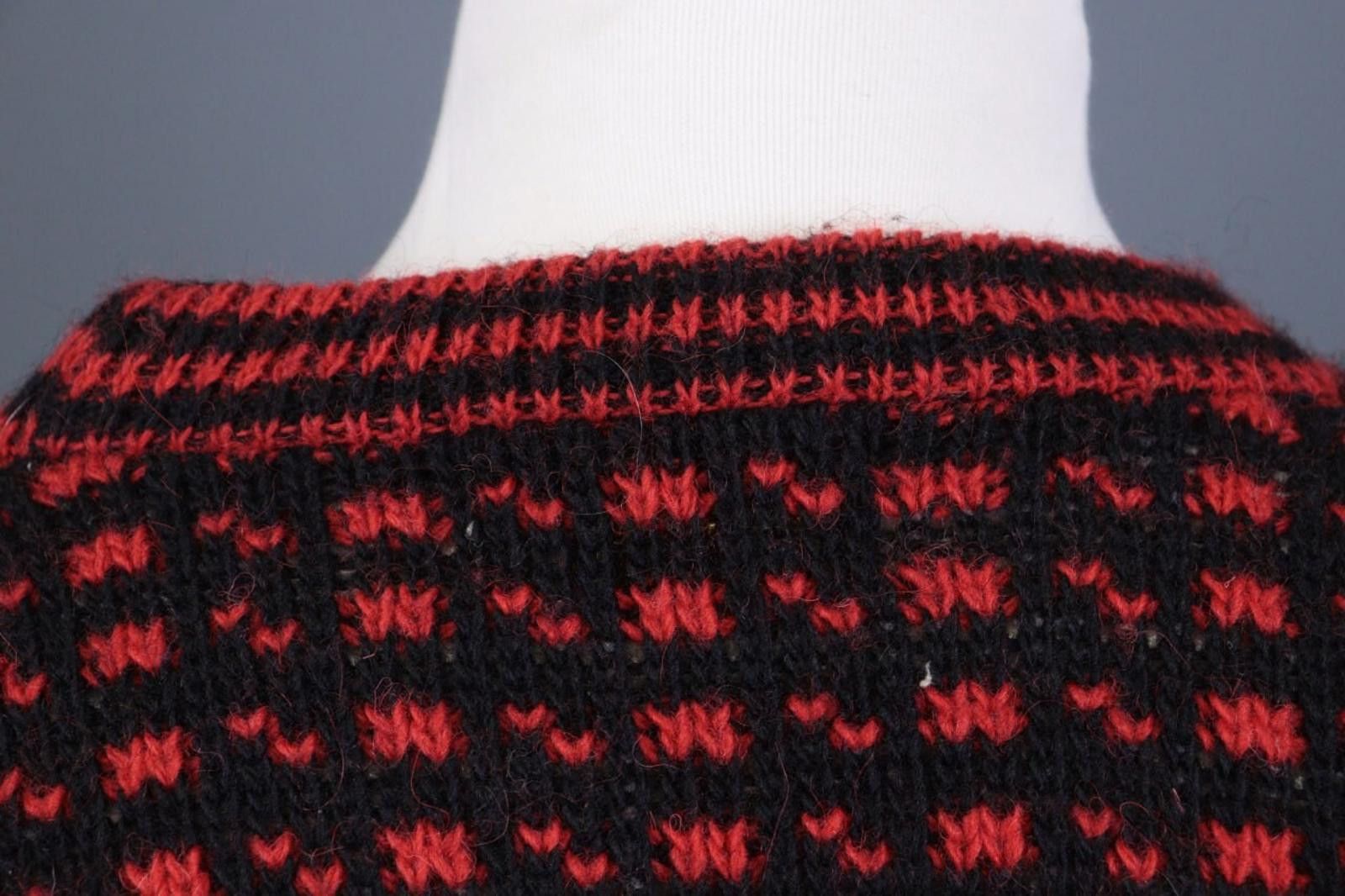 Designer Devold Norway Knit Black Pritned Wool Sweater Size XL / 54 Size US XL / EU 56 / 4 - 12 Thumbnail