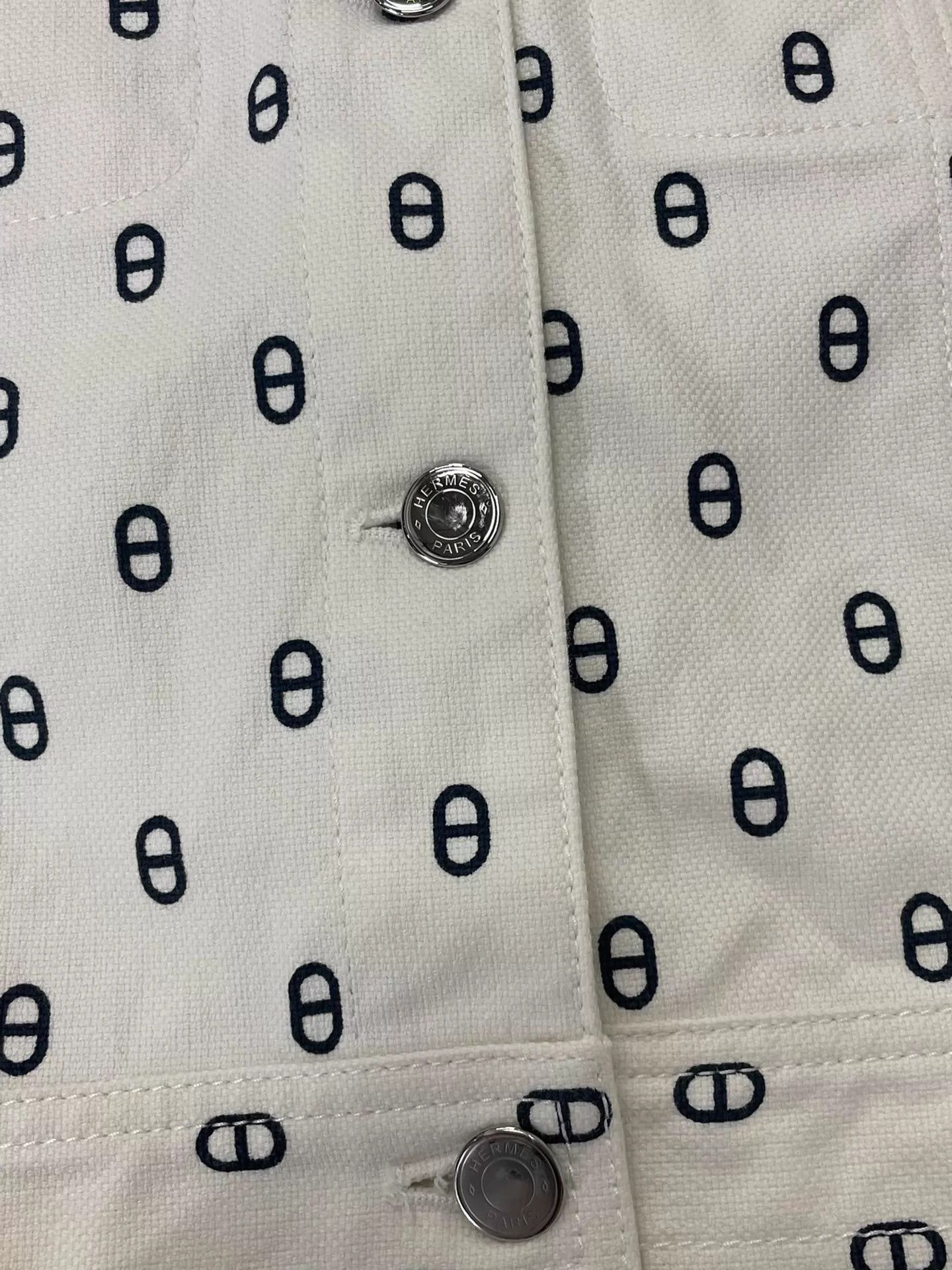 Hermes Hermes White Pig Nose Print Denim Jacket 36 Size XS / US 0-2 / IT 36-38 - 2 Thumbnail